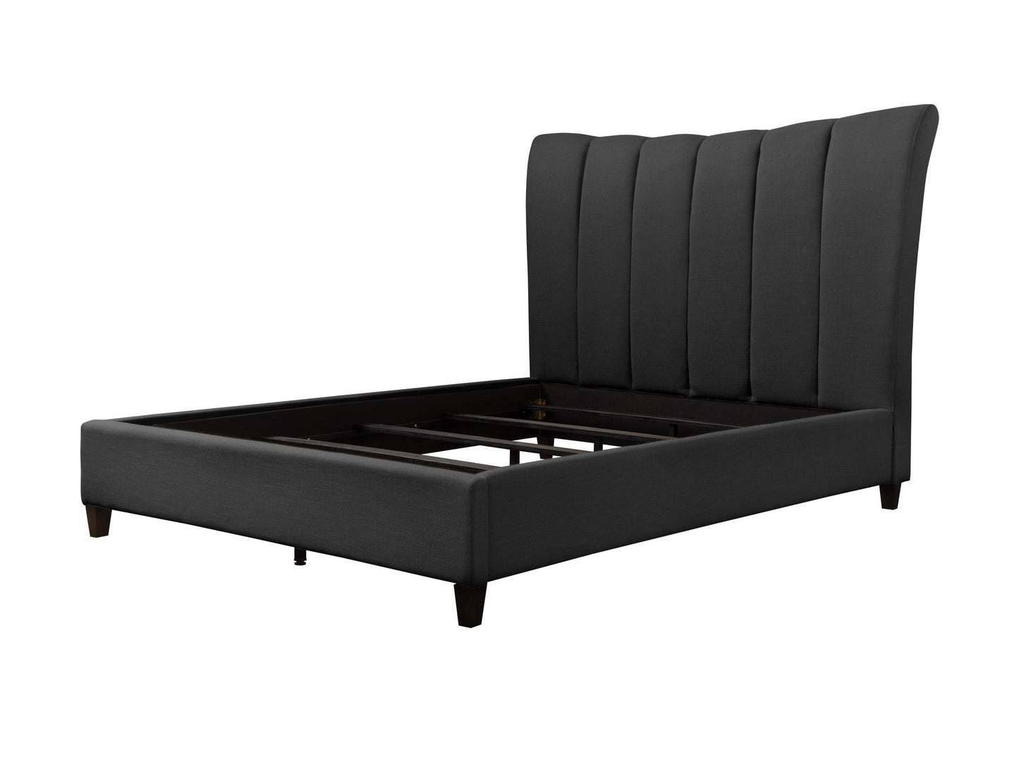 dark grey Channel Tufted King Bed Rosewell Collection product image by CorLiving#color_dark-grey