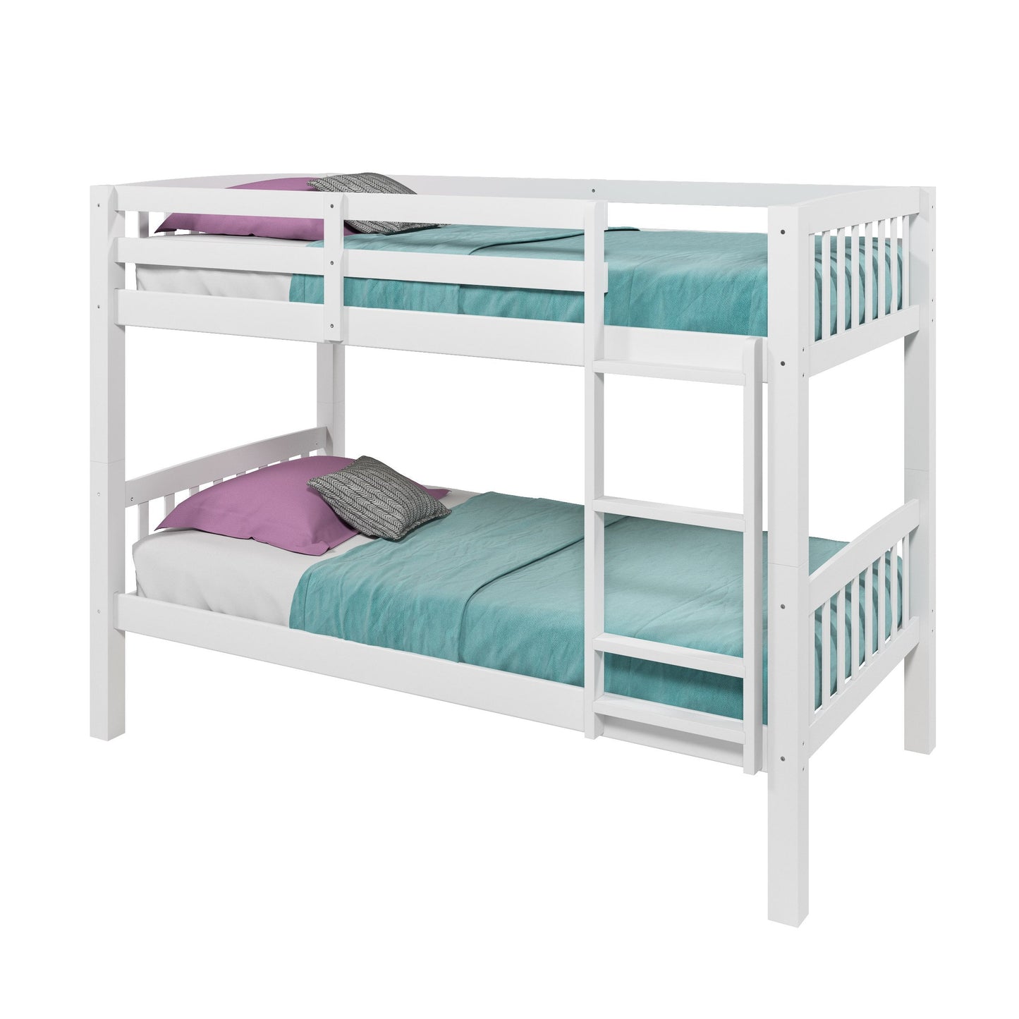 white Wooden Bunk Bed Dakota Collection product image by CorLiving#color_white