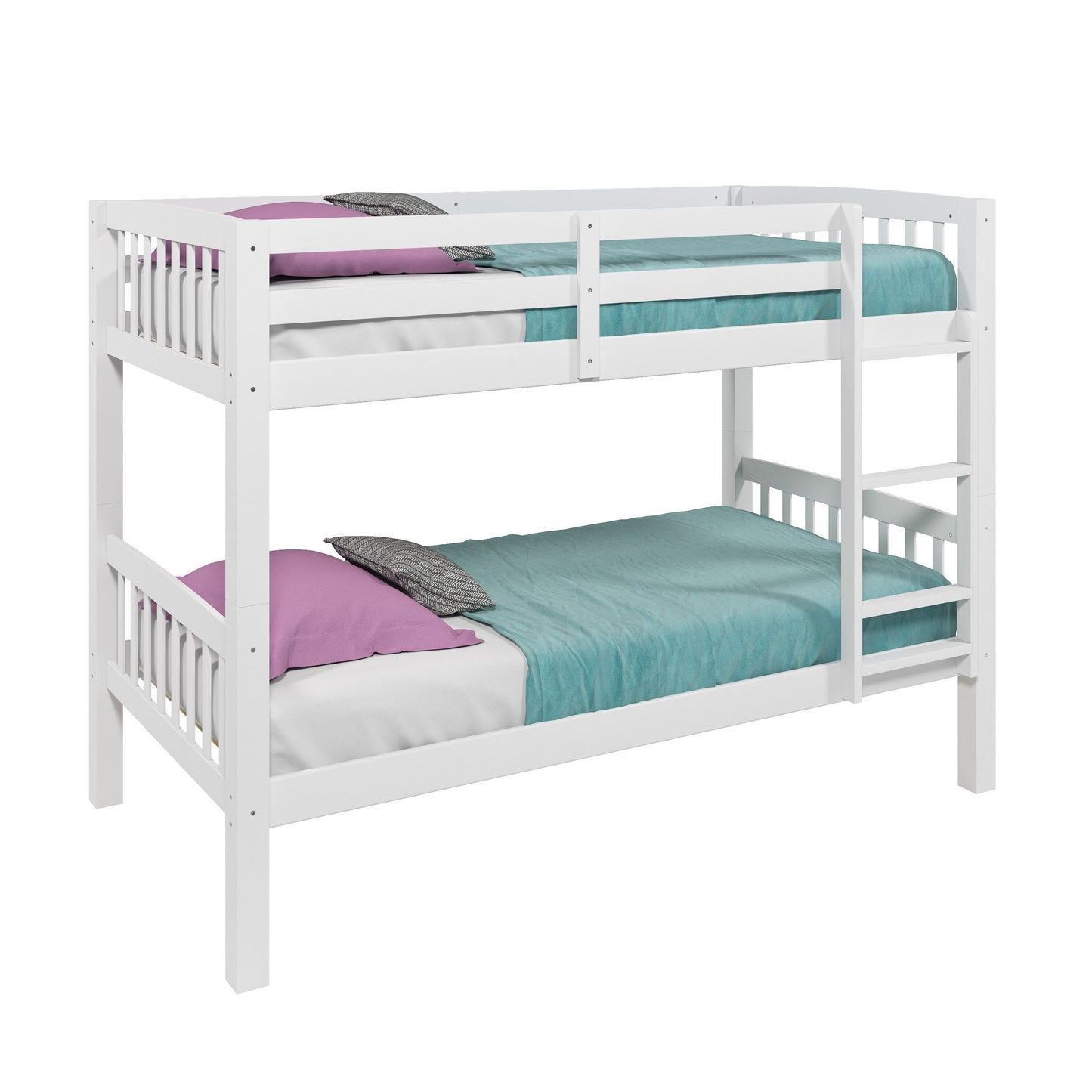 white Wooden Bunk Bed Dakota Collection product image by CorLiving#color_white