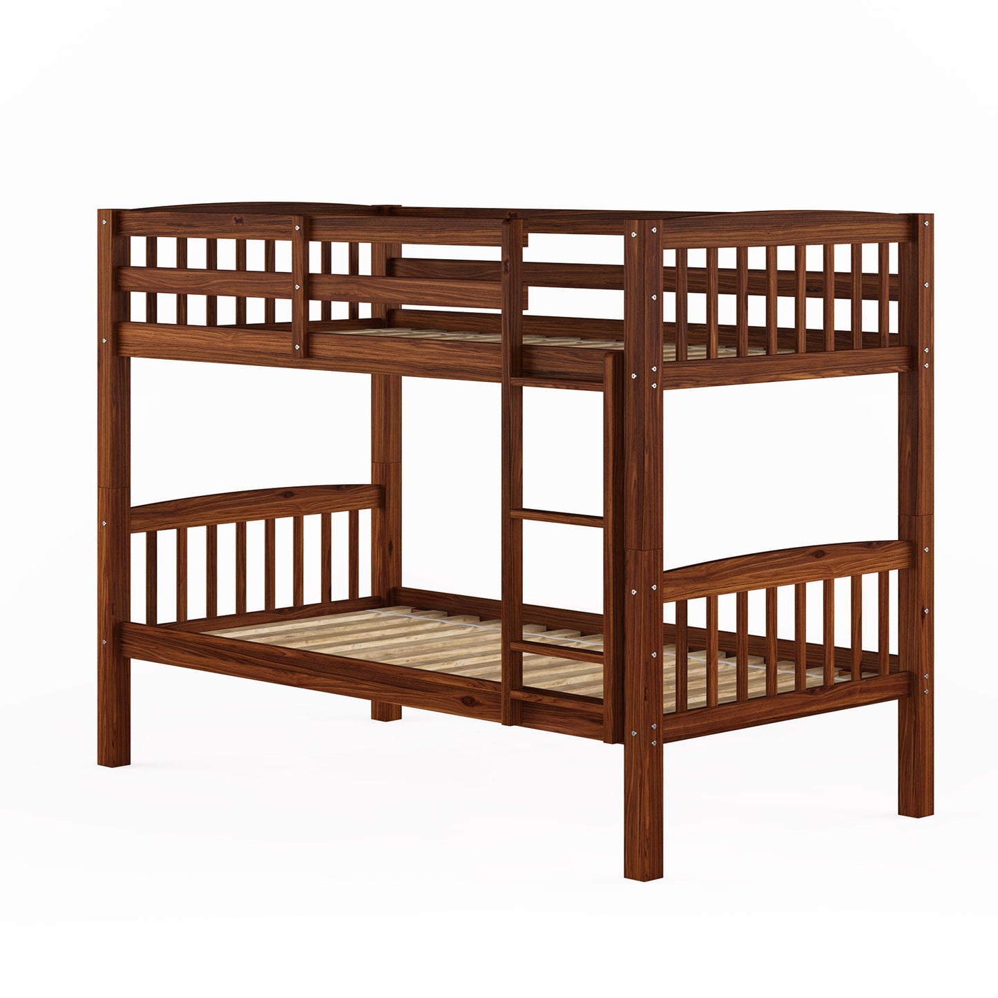 walnut brown Wooden Bunk Bed Dakota Collection product image by CorLiving#color_walnut-brown