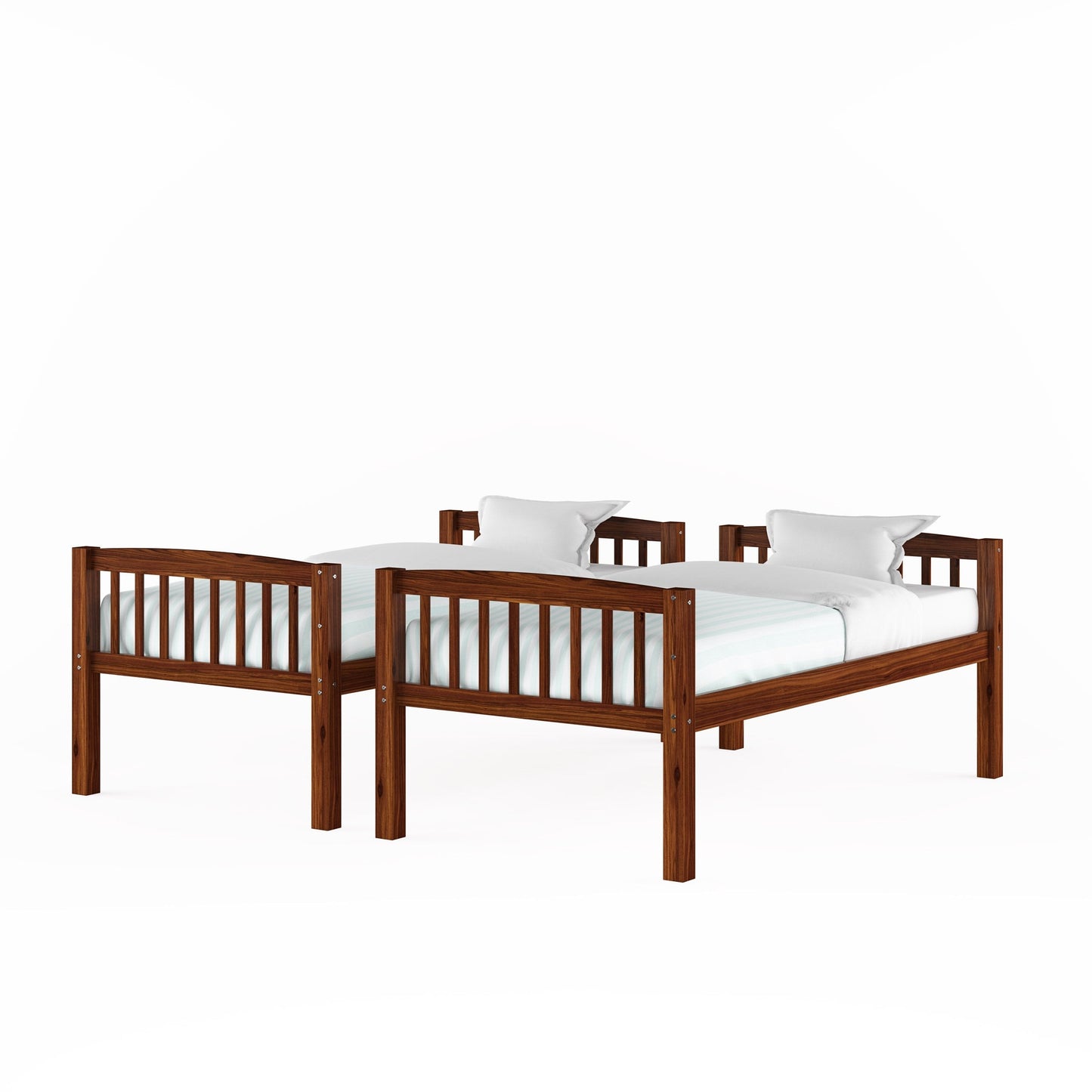 walnut brown Wooden Bunk Bed Dakota Collection product image by CorLiving#color_walnut-brown