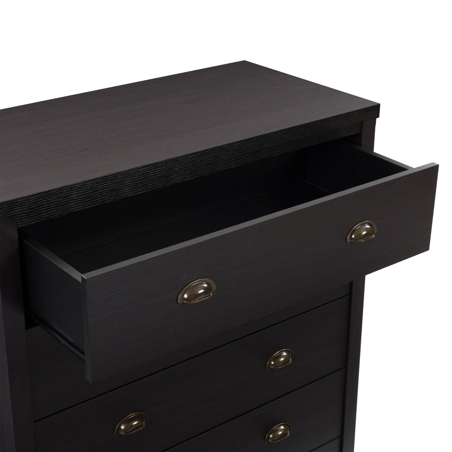 black 5 Drawer Dresser Boston Collection detail image by CorLiving#color_black