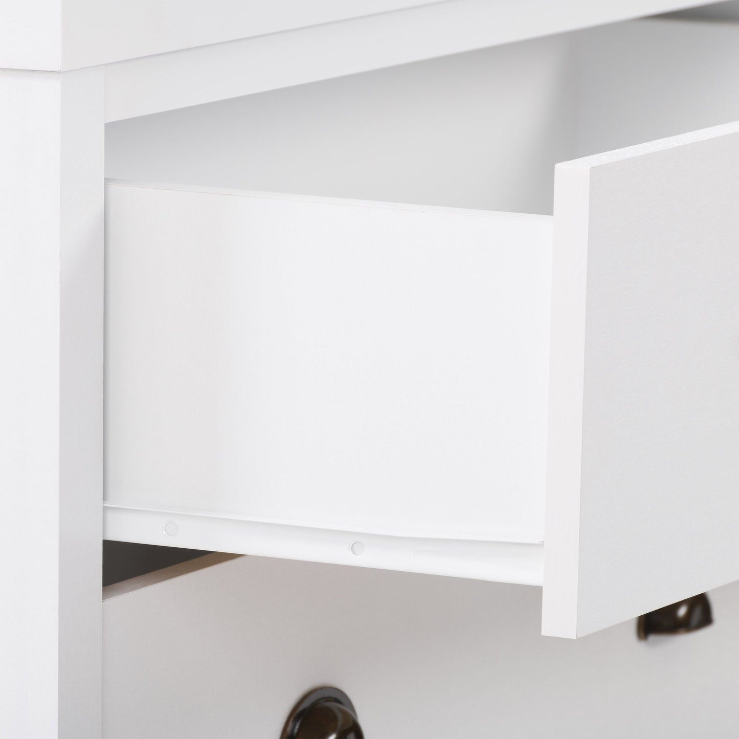 white 5 Drawer Dresser Boston Collection detail image by CorLiving#color_white
