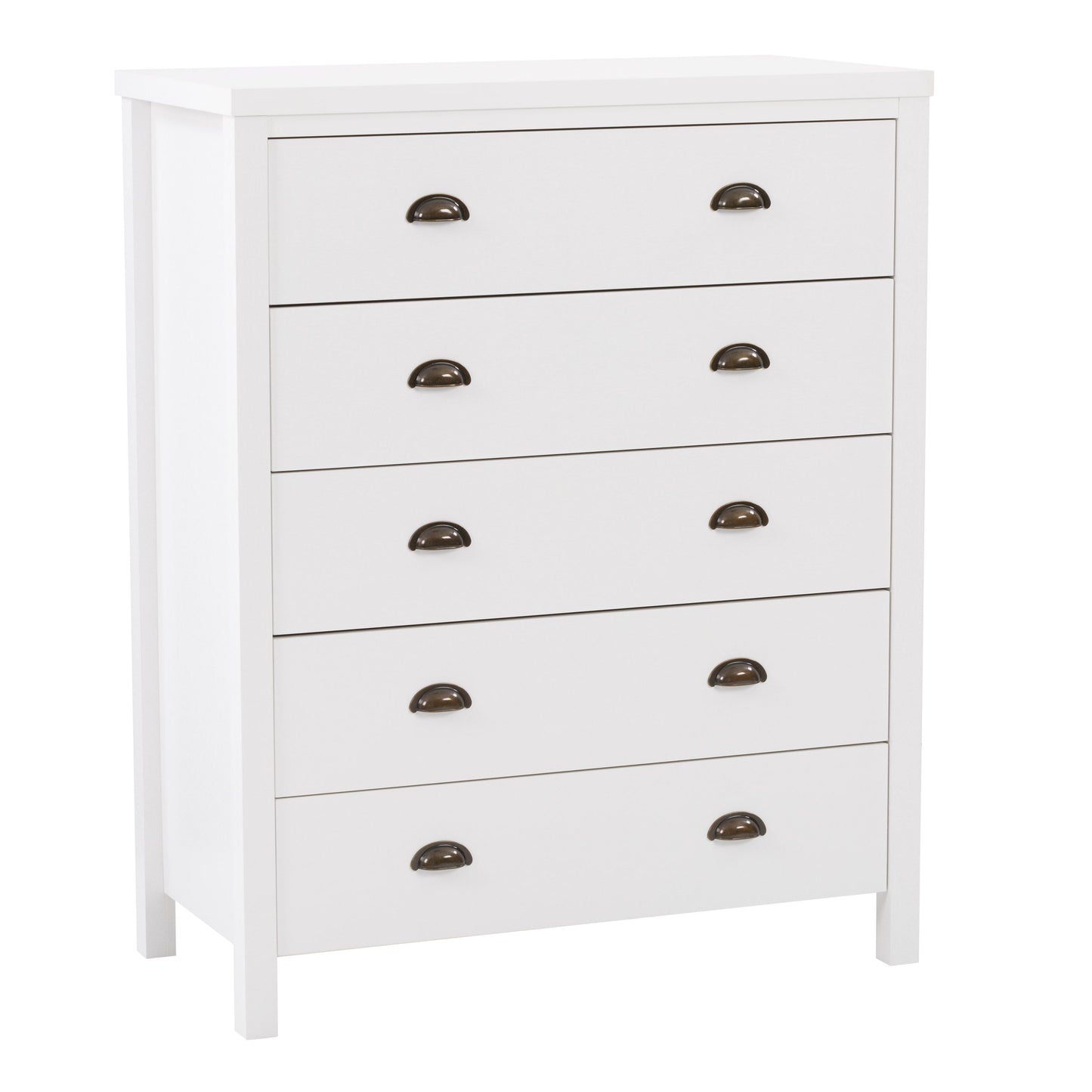 white 5 Drawer Dresser Boston Collection product image by CorLiving#color_white