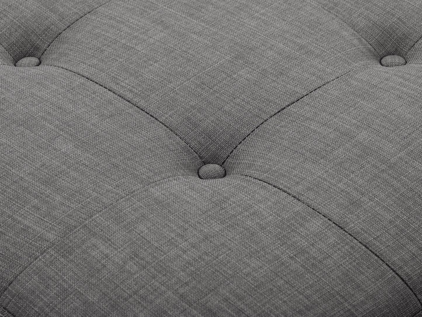 grey Tufted Storage Bench Antonio Collection detail image by CorLiving#color_antonio-grey