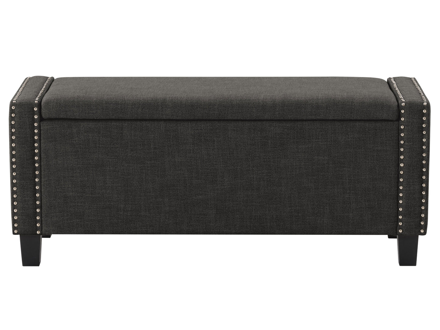 dark grey End of Bed Storage Bench Luna Collection product image by CorLiving#color_luna-dark-grey