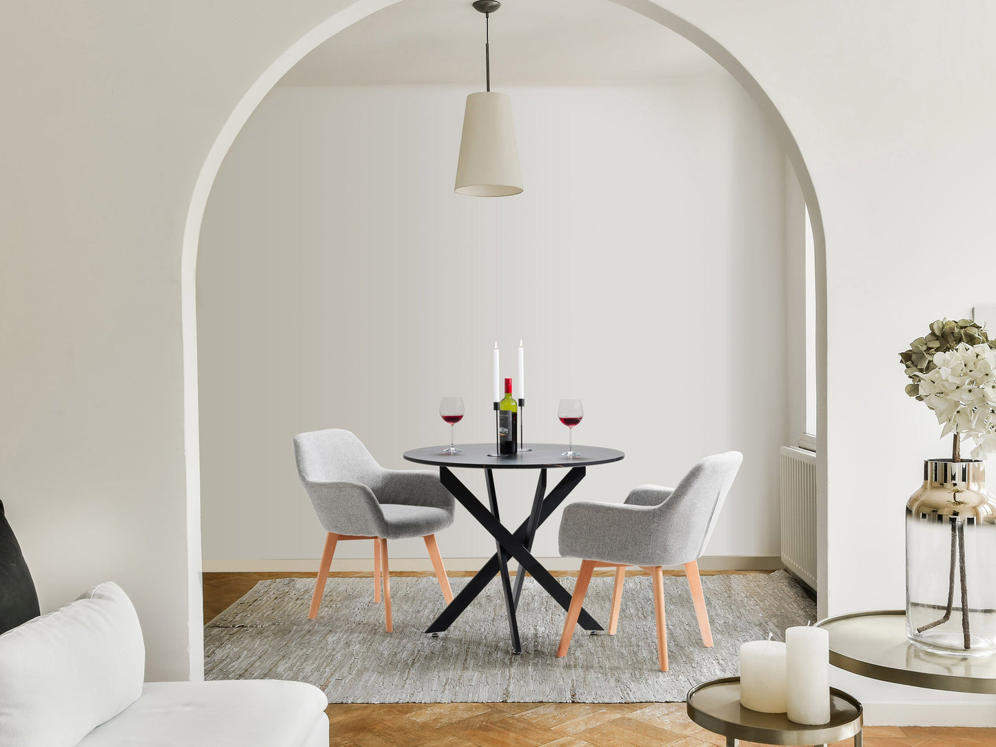 light grey Dining Chairs, Set of 2 Aaliyah Collection lifestyle scene by CorLiving#color_light-grey