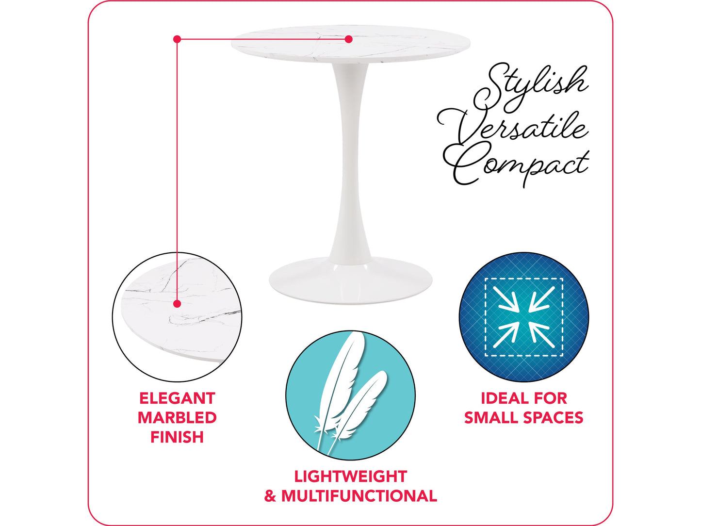 teal 4 Piece Bistro Dining Set Ivo Collection infographic by CorLiving#color_ivo-teal