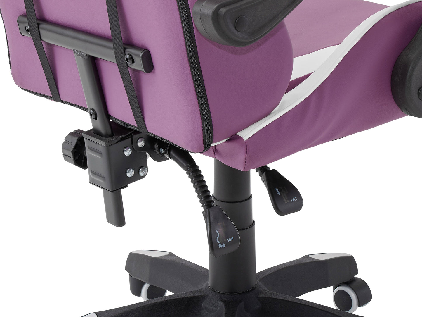 purple and white Reclining Gaming Chair Ravagers Collection detail image by CorLiving#color_purple-and-white