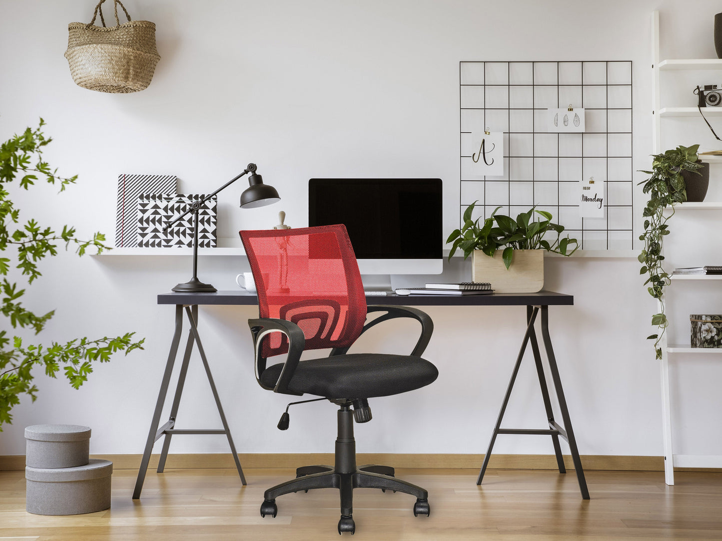 red Mesh Back Office Chair Jaxon Collection lifestyle scene by CorLiving#color_red