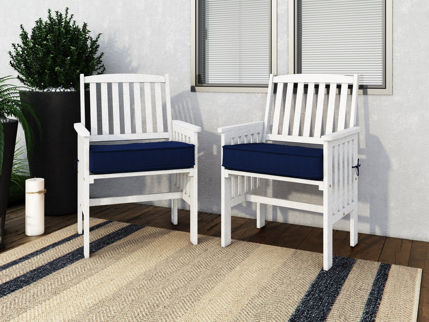 Miramar Washed White Wooden Armchair, Set of 2 Miramar Collection lifestyle scene by CorLiving#color_miramar-washed-white