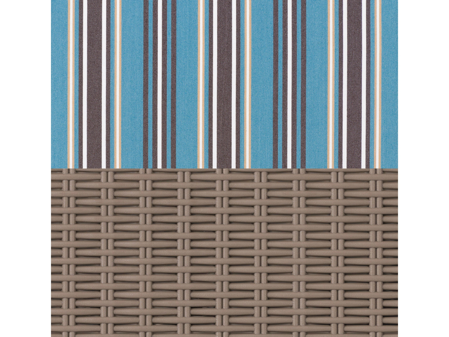 blue stripe Patio Recliner and Ottoman Set, 5pc Lake Front Collection detail image by CorLiving#color_blue-stripe