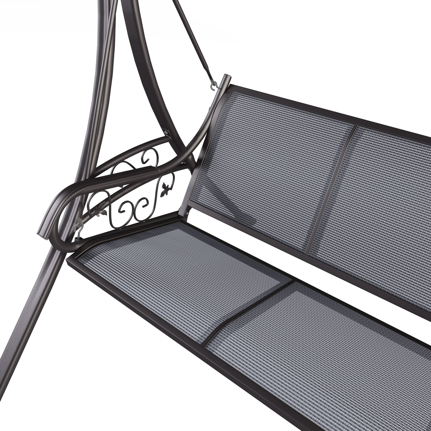 grey Patio Swing With Canopy Nantucket Collection detail image by CorLiving#color_grey