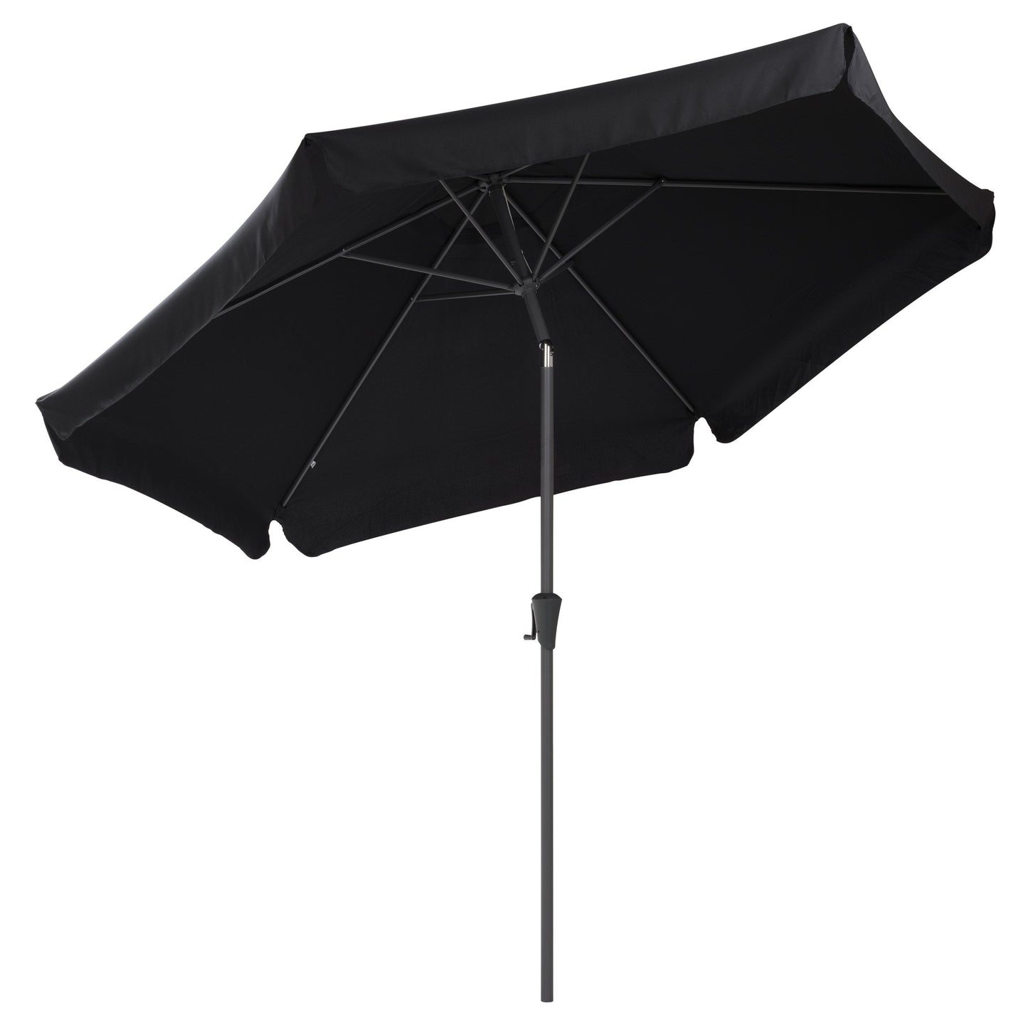black 10ft patio umbrella, round tilting with base 200 Series product image CorLiving#color_black