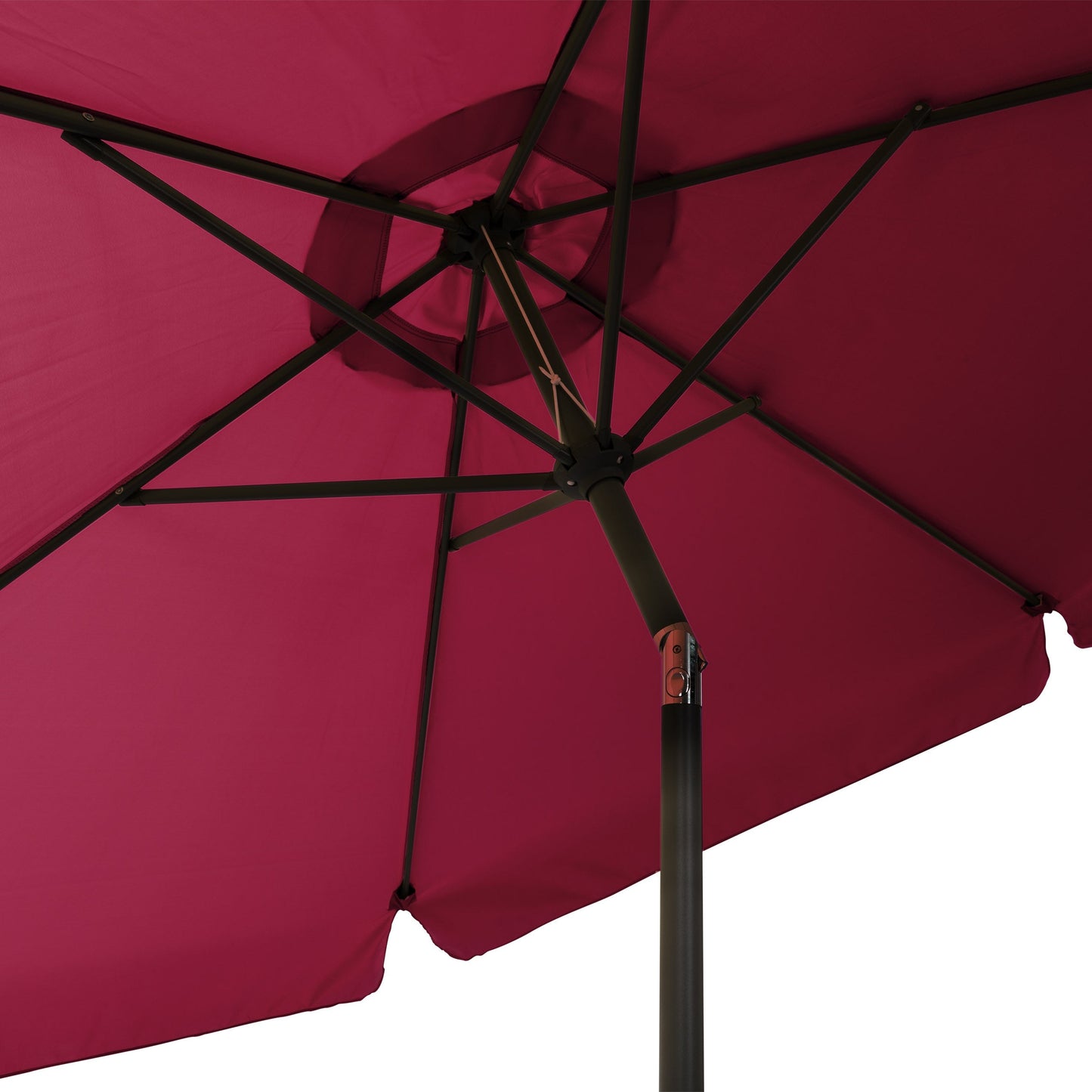 wine red 10ft patio umbrella, round tilting with base 200 Series detail image CorLiving#color_wine-red