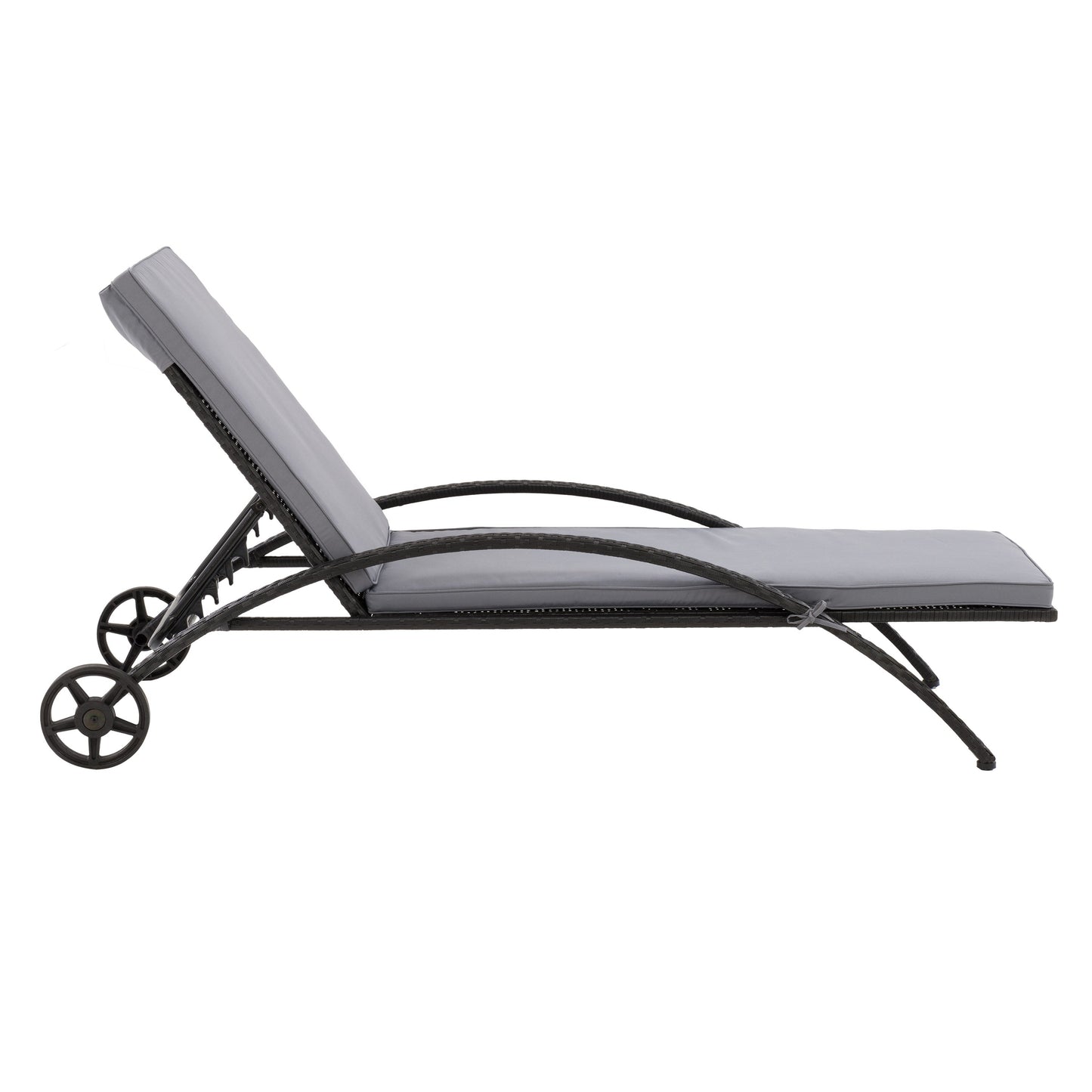 black and ash grey Outdoor Wicker Lounge Chair Parksville Collection product image by CorLiving#color_black-and-ash-grey