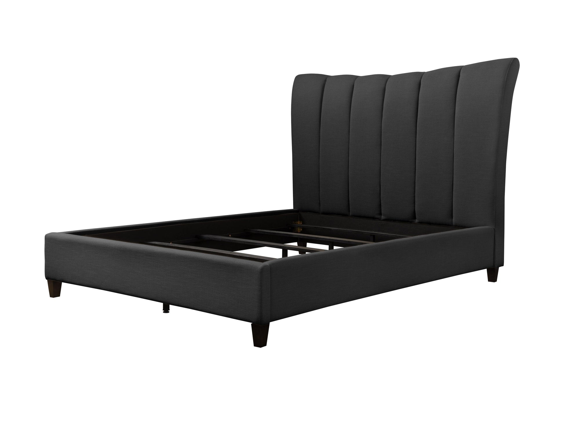 dark grey Channel Tufted King Bed Rosewell Collection product image by CorLiving#color_dark-grey