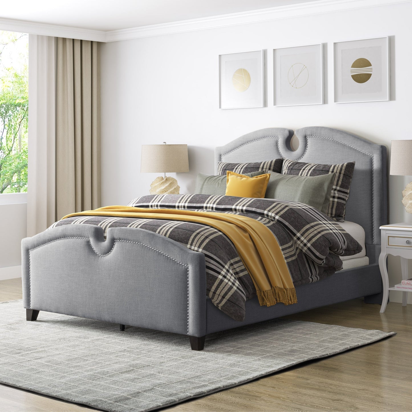grey Twin / Single Bed Maeve Collection lifestyle scene by CorLiving#color_grey