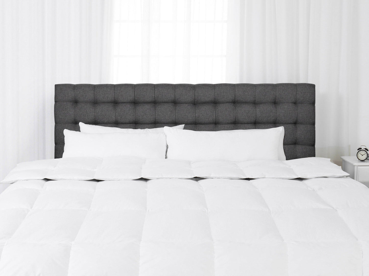 grey Modern Headboard, King Valencia Collection lifestyle scene by CorLiving#color_grey