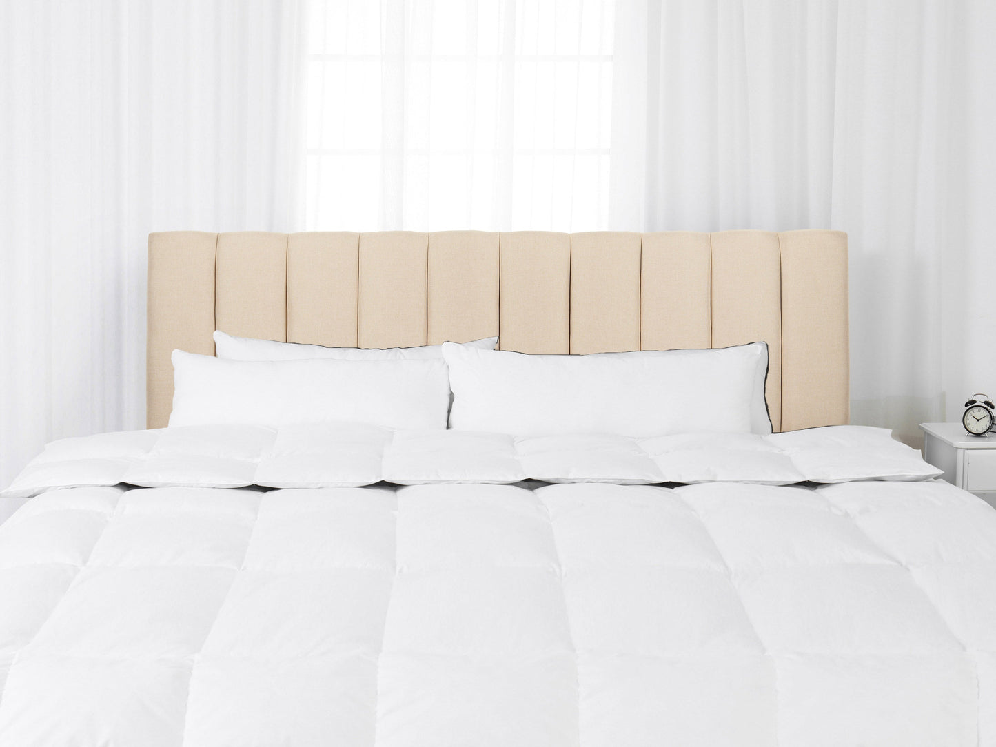 cream Panel Headboard, King Helena Collection lifestyle scene by CorLiving#color_cream