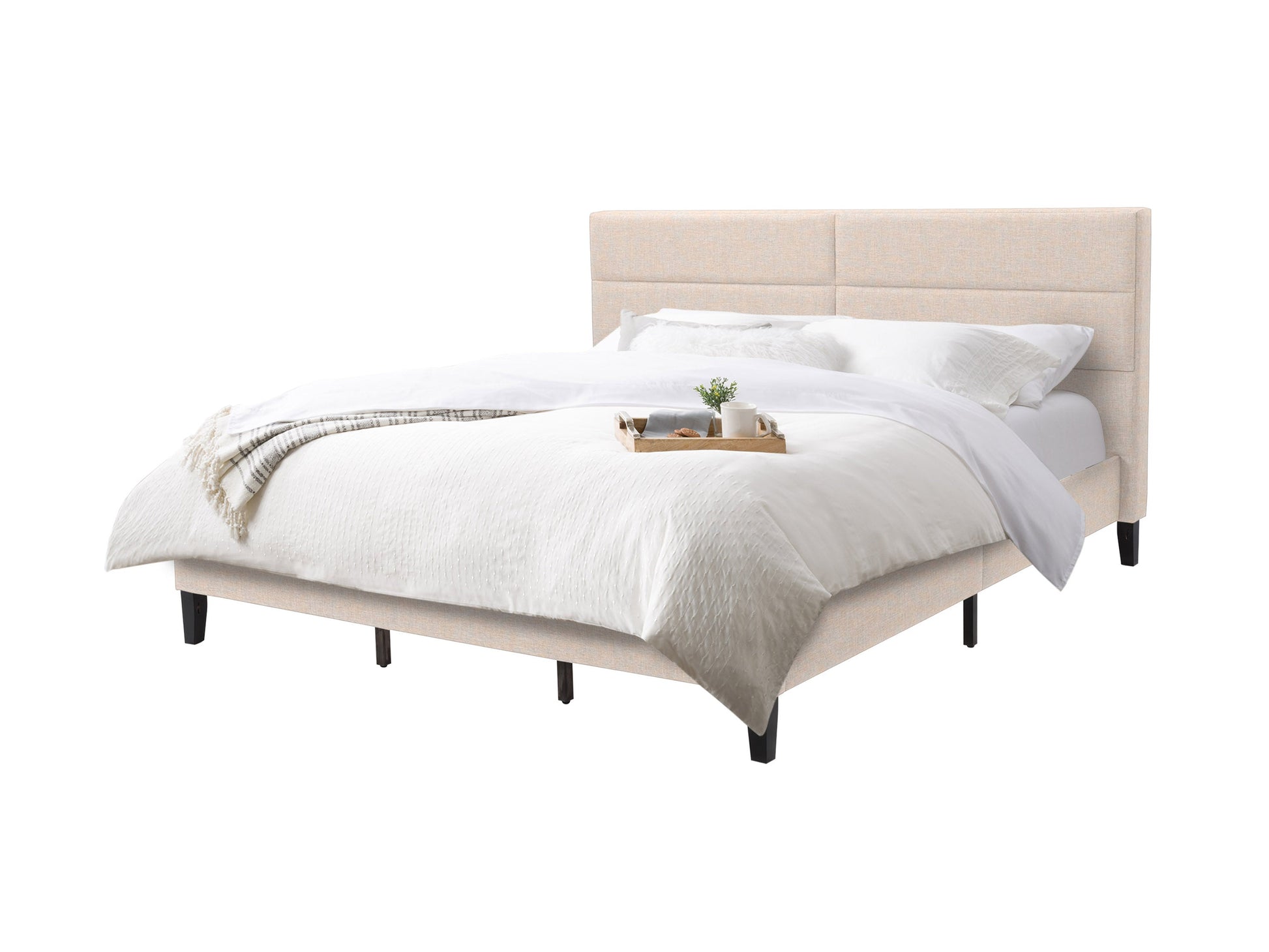 cream Upholstered King Bed Bellevue Collection product image by CorLiving#color_bellevue-cream