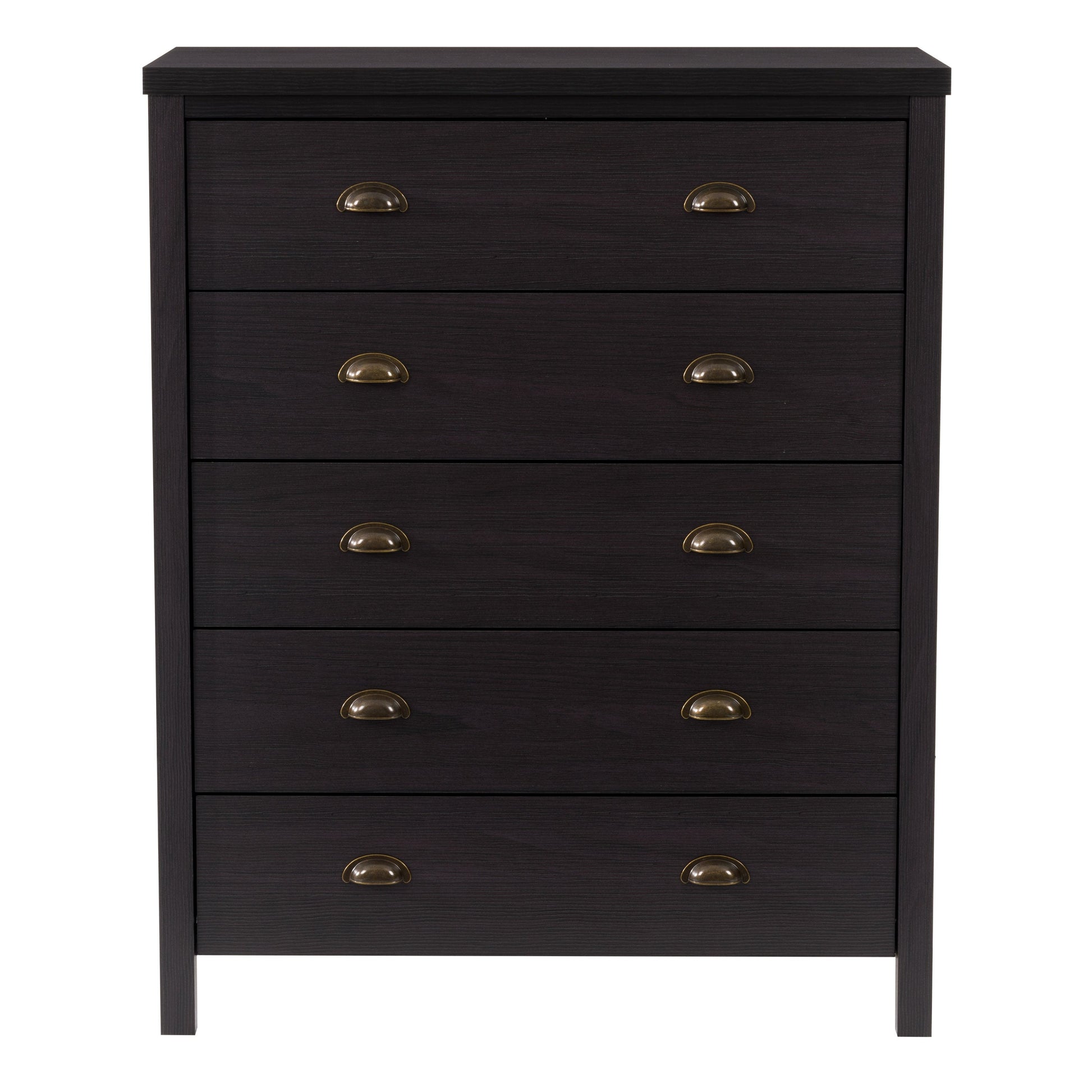 black 5 Drawer Dresser Boston Collection product image by CorLiving#color_black