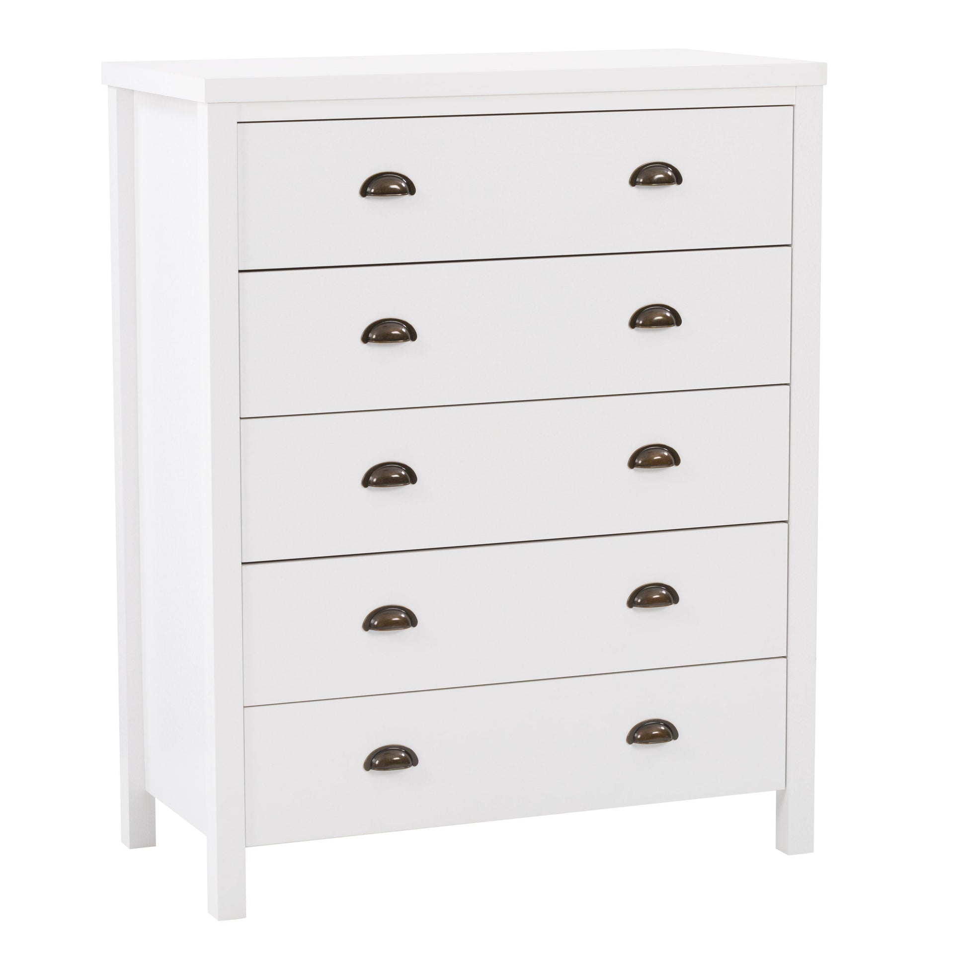 white 5 Drawer Dresser Boston Collection product image by CorLiving#color_white