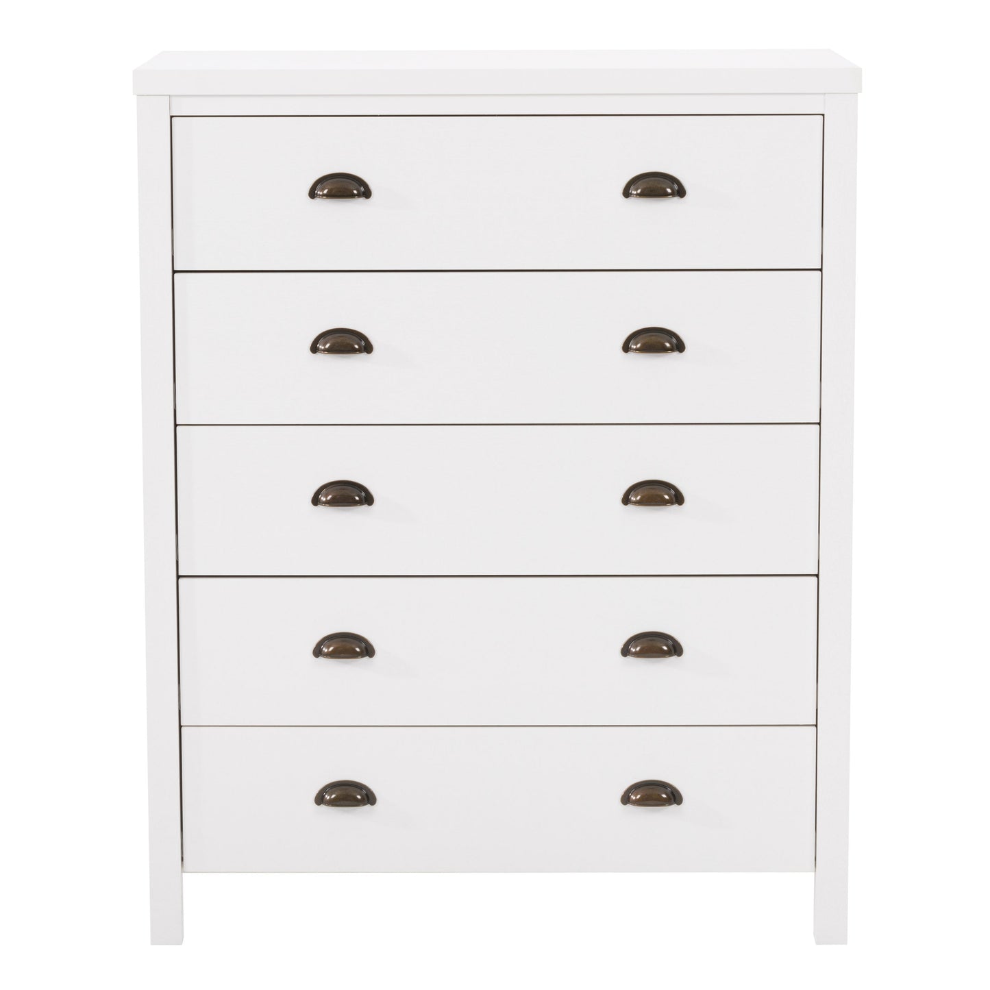 white 5 Drawer Dresser Boston Collection product image by CorLiving#color_white
