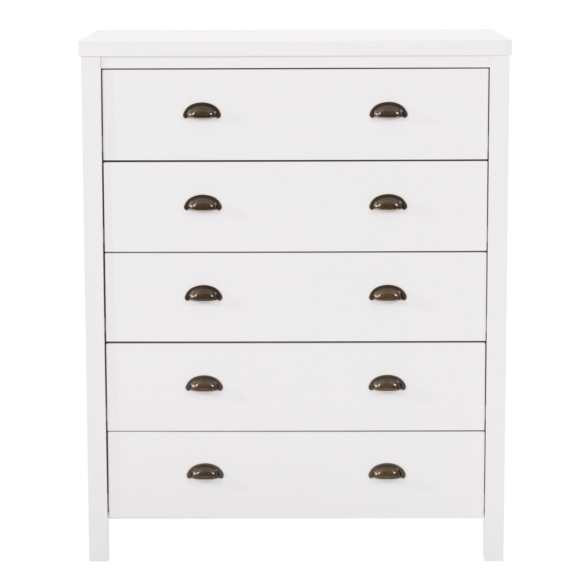 white 5 Drawer Dresser Boston Collection product image by CorLiving#color_white