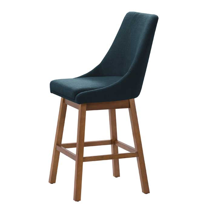 navy blue and brown High Back Bar Stools Set of 2 Luca Collection product image by CorLiving#color_dpt-blue