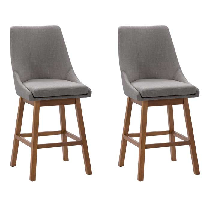 light grey and brown High Back Bar Stools Set of 2 Luca Collection product image by CorLiving#color_dpt-grey