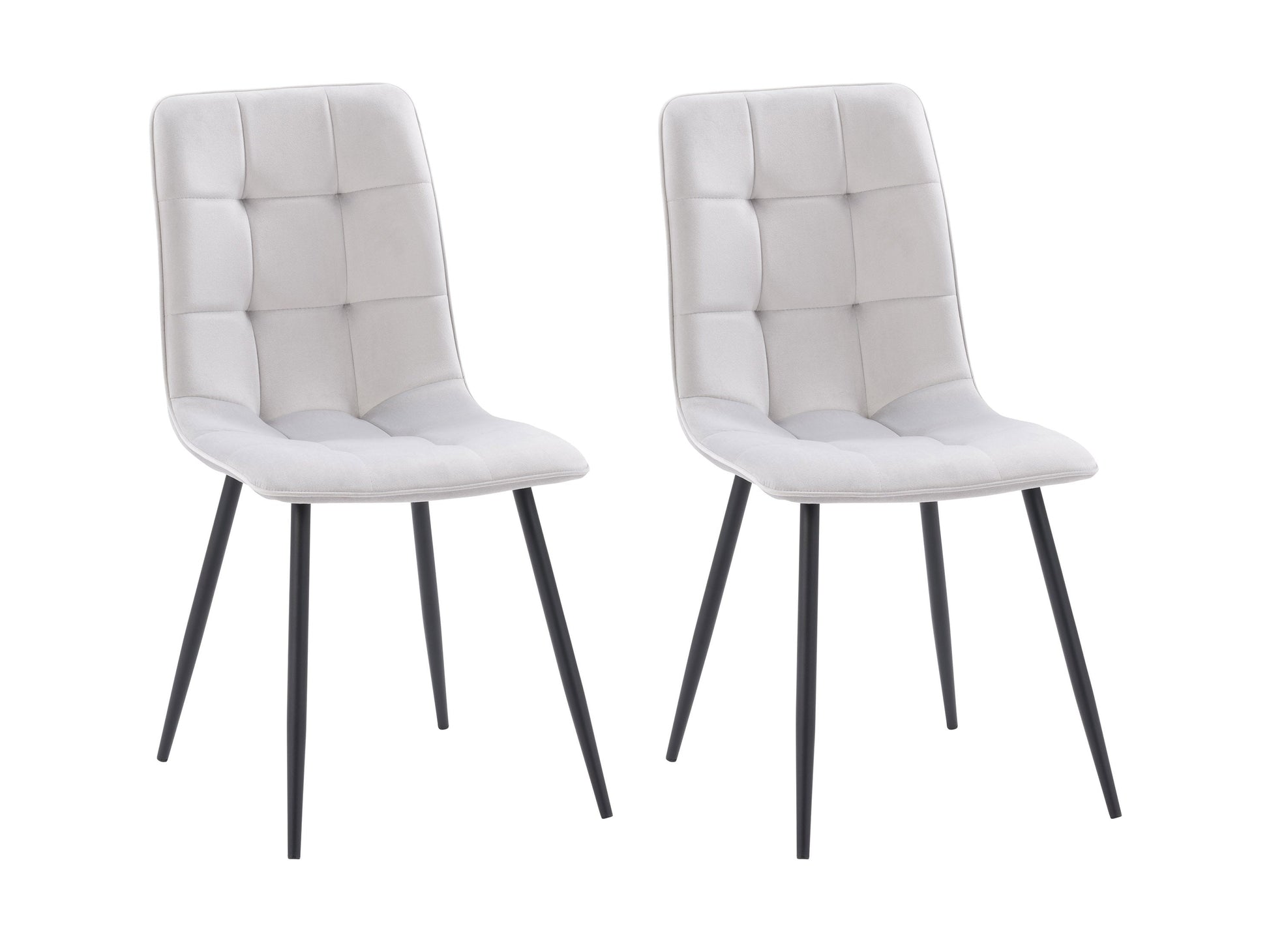 light grey Velvet Upholstered Dining Chairs, Set of 2 Nash Collection product image by CorLiving#color_light-grey