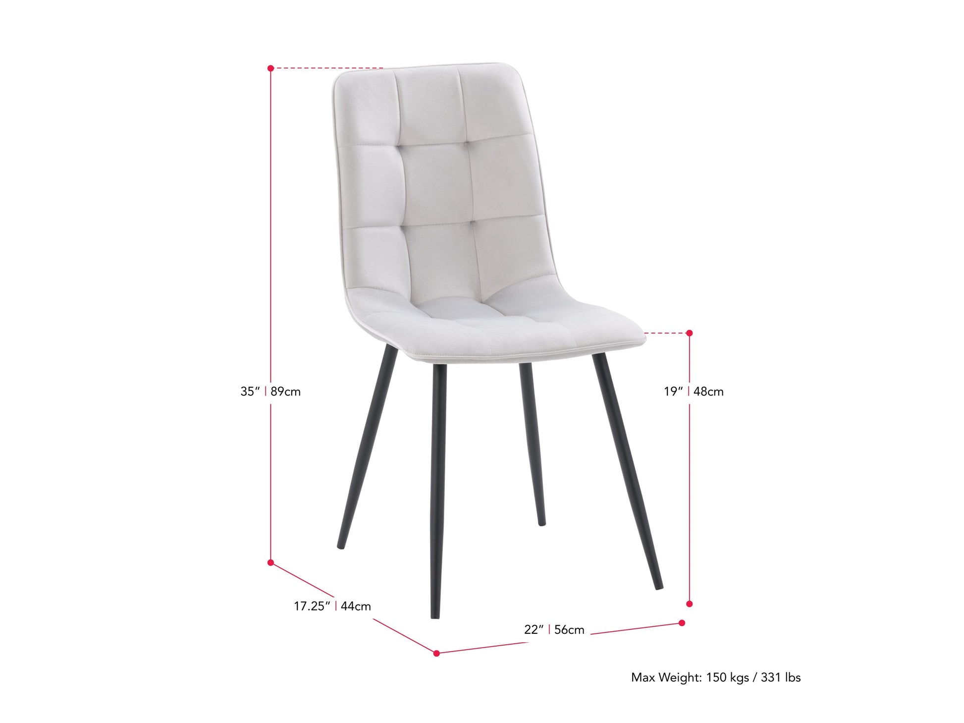 grey 3 Piece Bistro Dining Set Ivo Collection measurements diagram by CorLiving#color_ivo-light-grey