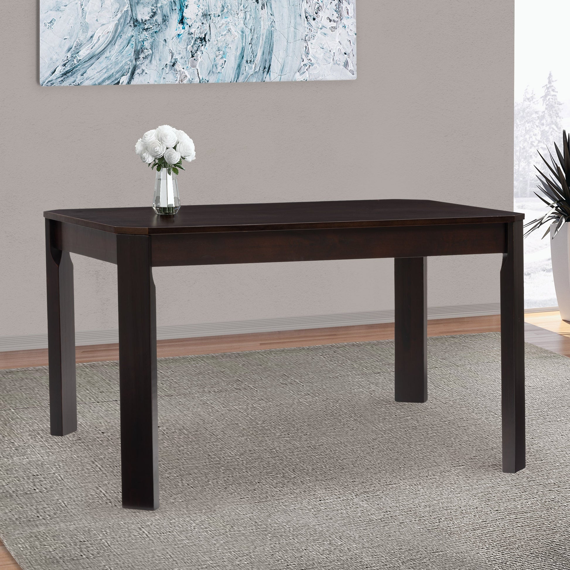 mahogany Solid Wood Dining Table Memphis Collection lifestyle scene by CorLiving#color_mahogany