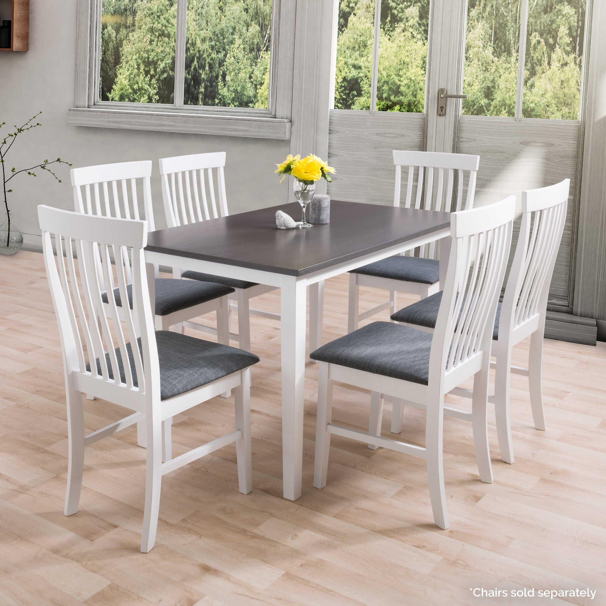 Grey and White Dining Table Michigan Collection lifestyle scene by CorLiving#color_grey-and-white