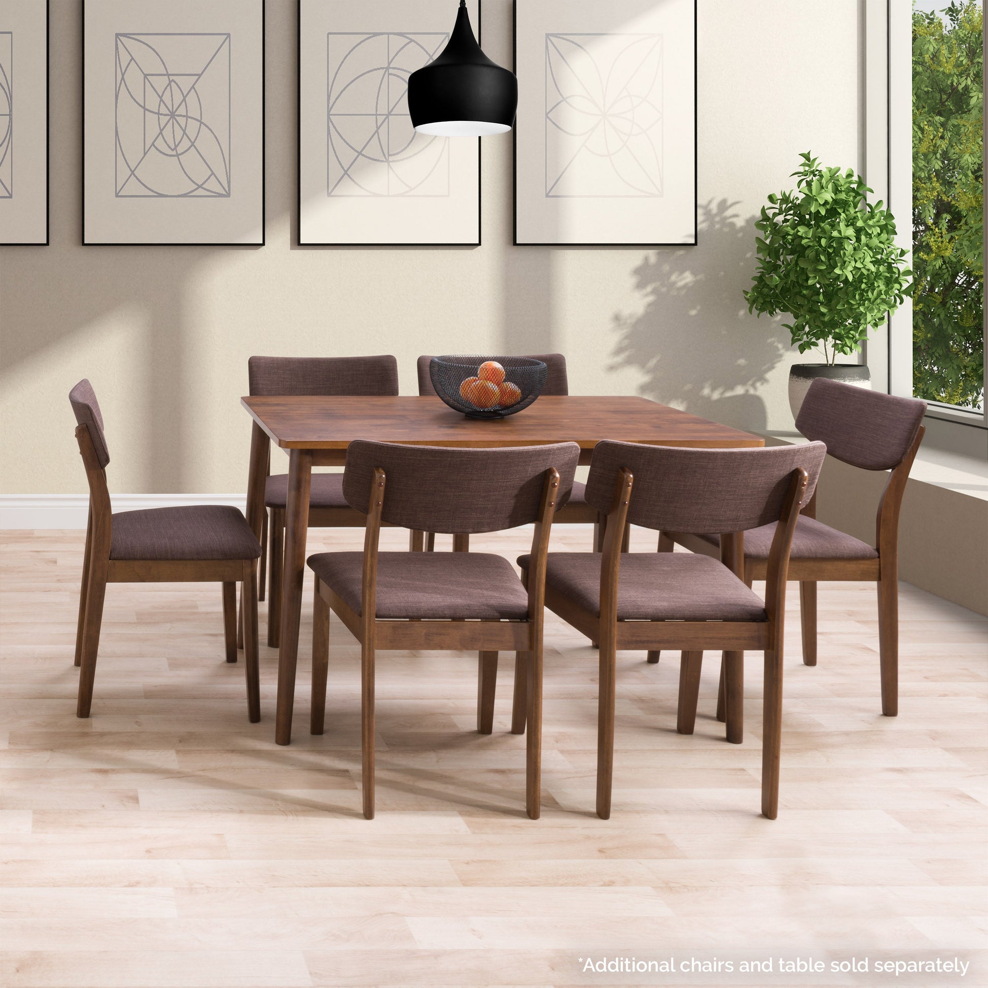 Walnut Dining Chairs, Set of 2 Branson Collection lifestyle scene by CorLiving#color_branson-walnut-and-tweed
