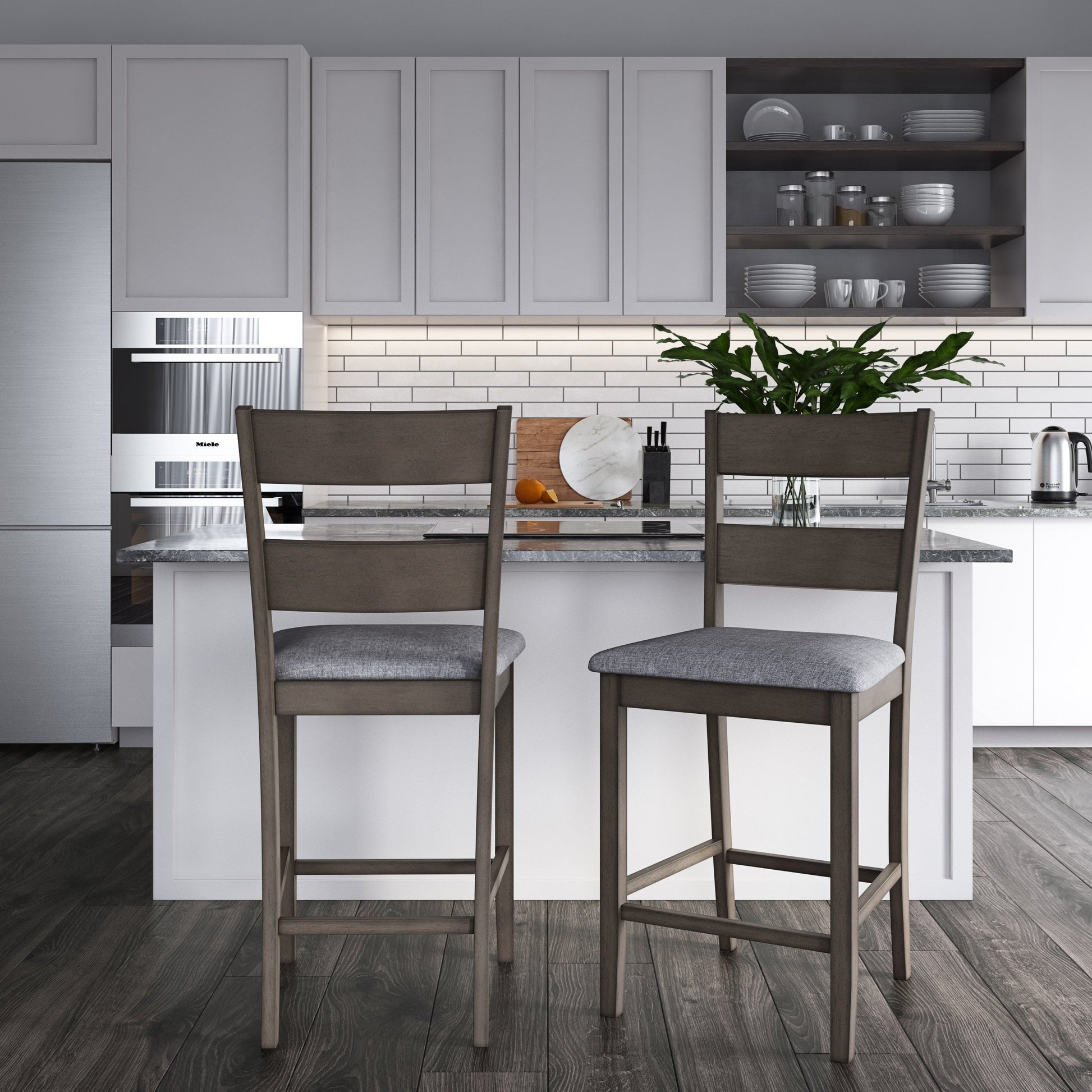 washed grey Counter Height Dining Chairs Set of 2 Tuscany Collection lifestyle scene by CorLiving#color_washed-grey