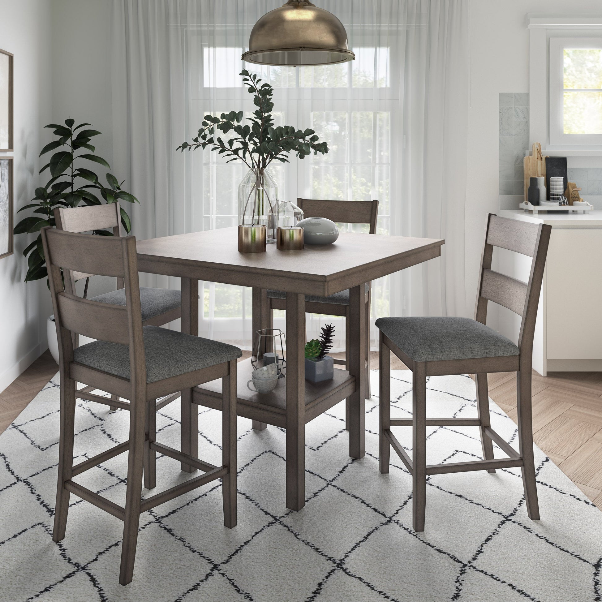 washed grey Counter Height Dining Table Tuscany Collection lifestyle scene by CorLiving#color_washed-grey