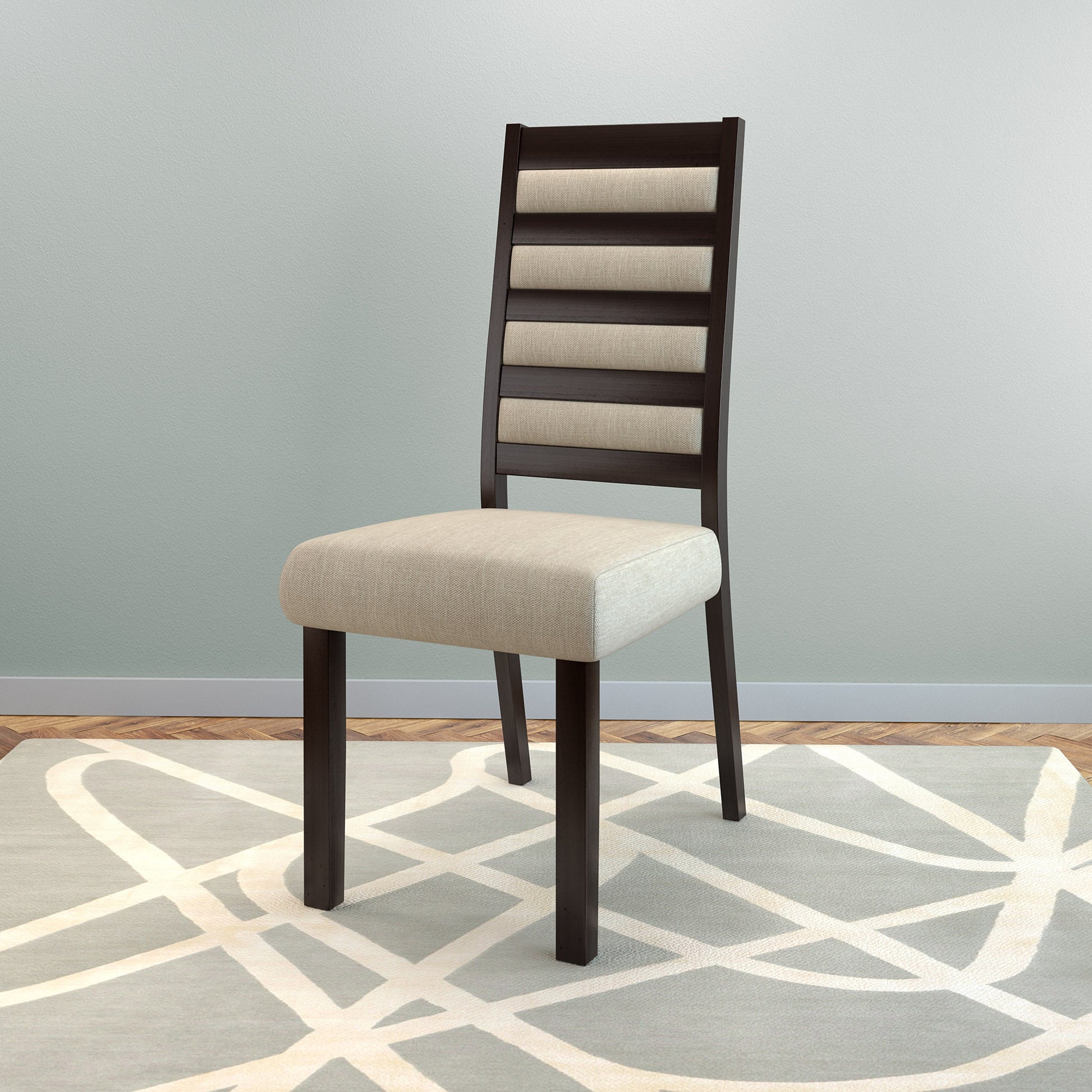 espresso Cream Dining Chairs, Set of 2 Ladder Collection lifestyle scene by CorLiving#color_espresso