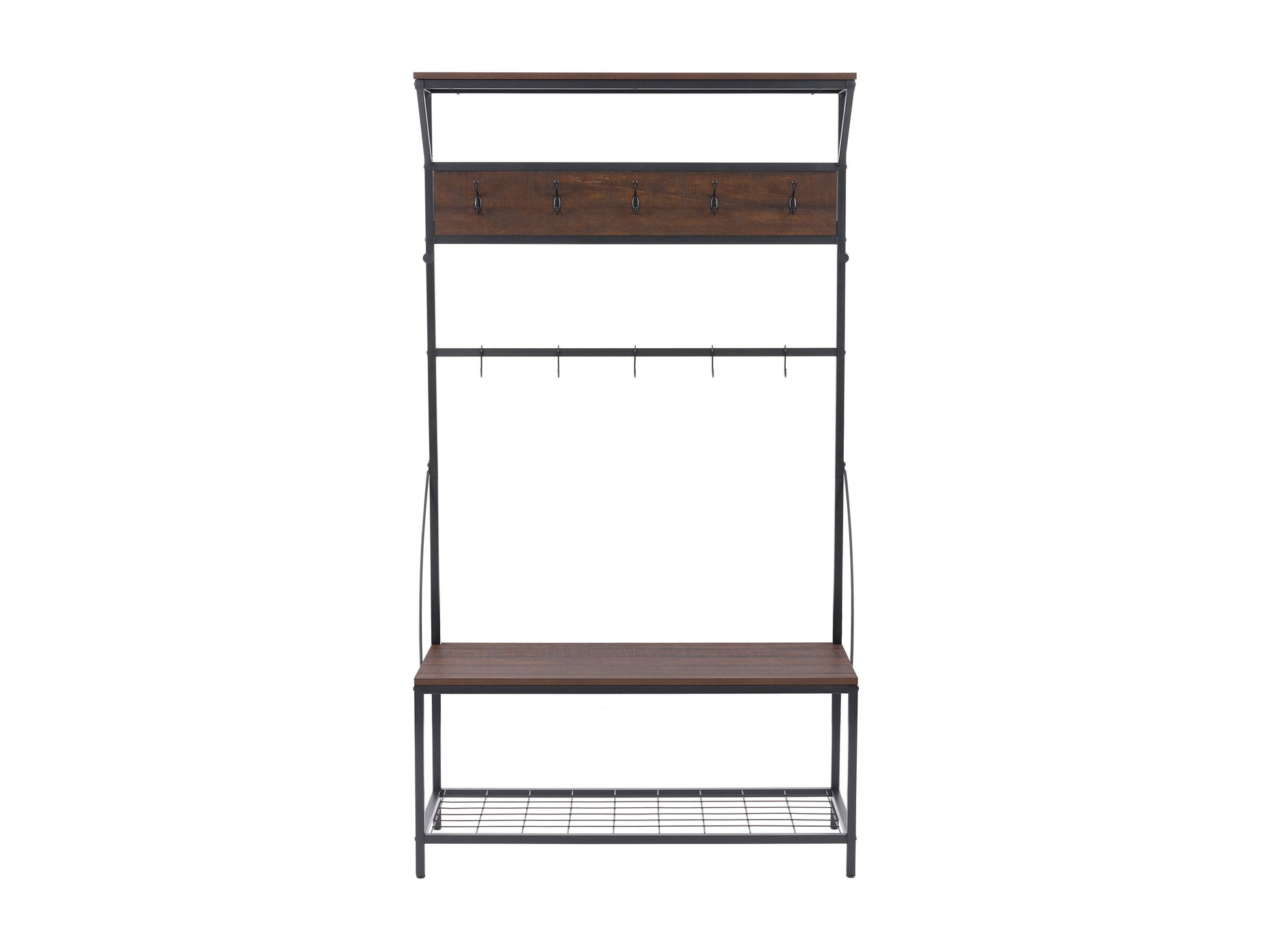 brown Hall Tree with Storage Bench Rowan Collection product image by CorLiving#color_rowan-brown
