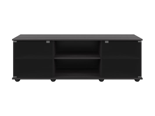 black TV Stand with Glass Doors for TVs up to 75" Fiji Collection product image by CorLiving#color_black