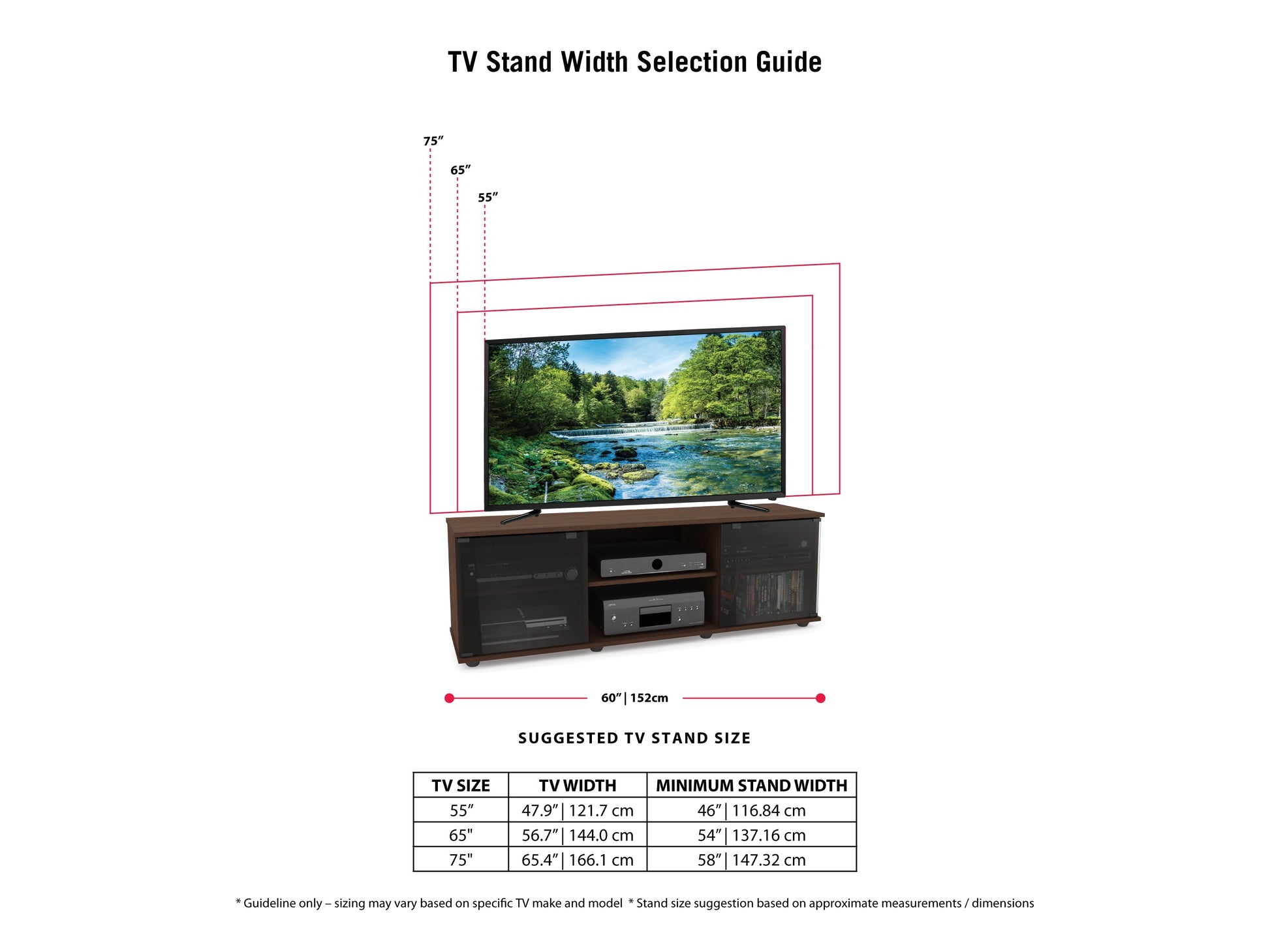maple Wood TV Stand for TVs up to 75" Fiji Collection infographic by CorLiving#color_maple