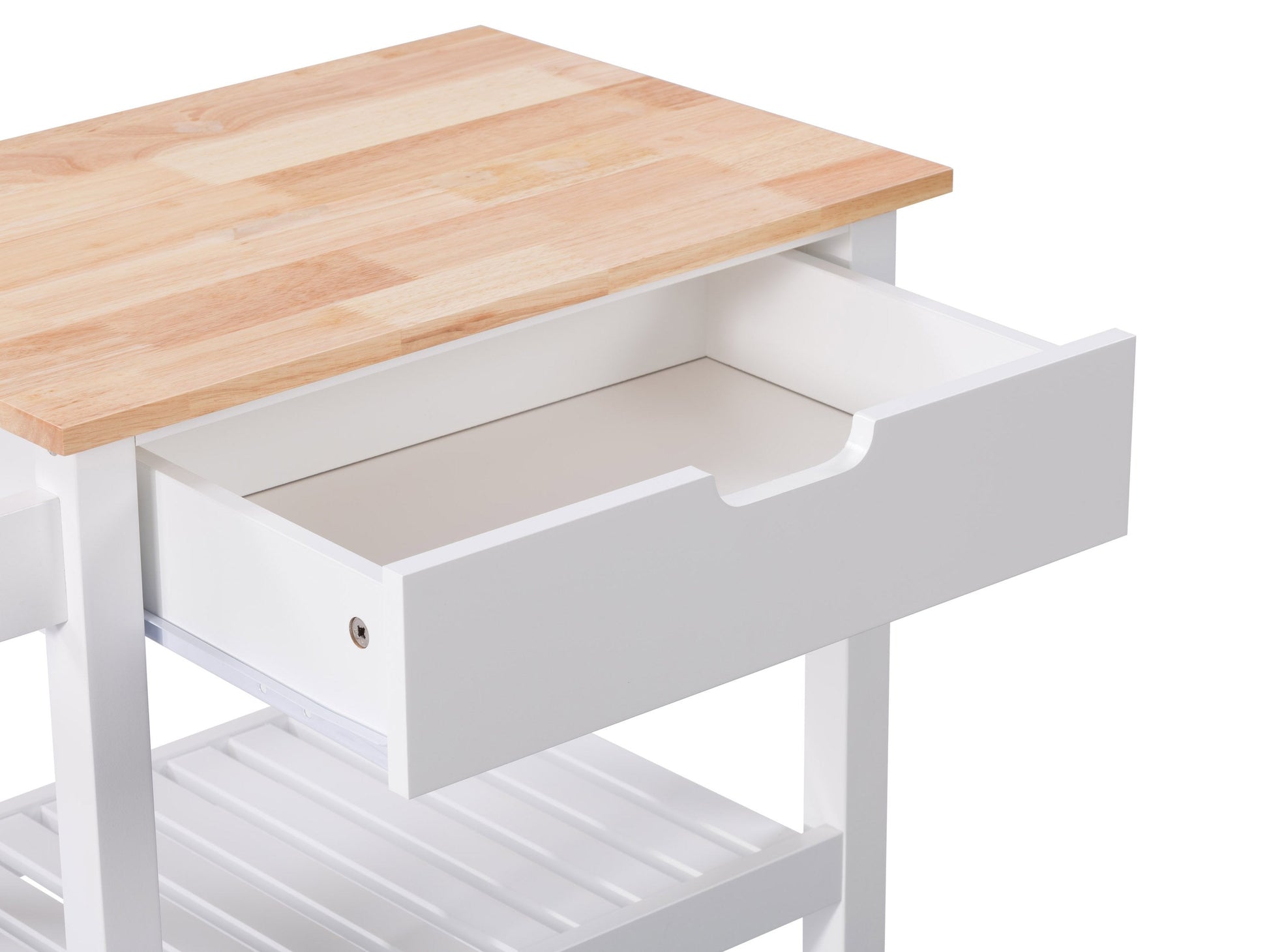 white Kitchen Cart on Wheels Sage Collection detail image by CorLiving#color_white