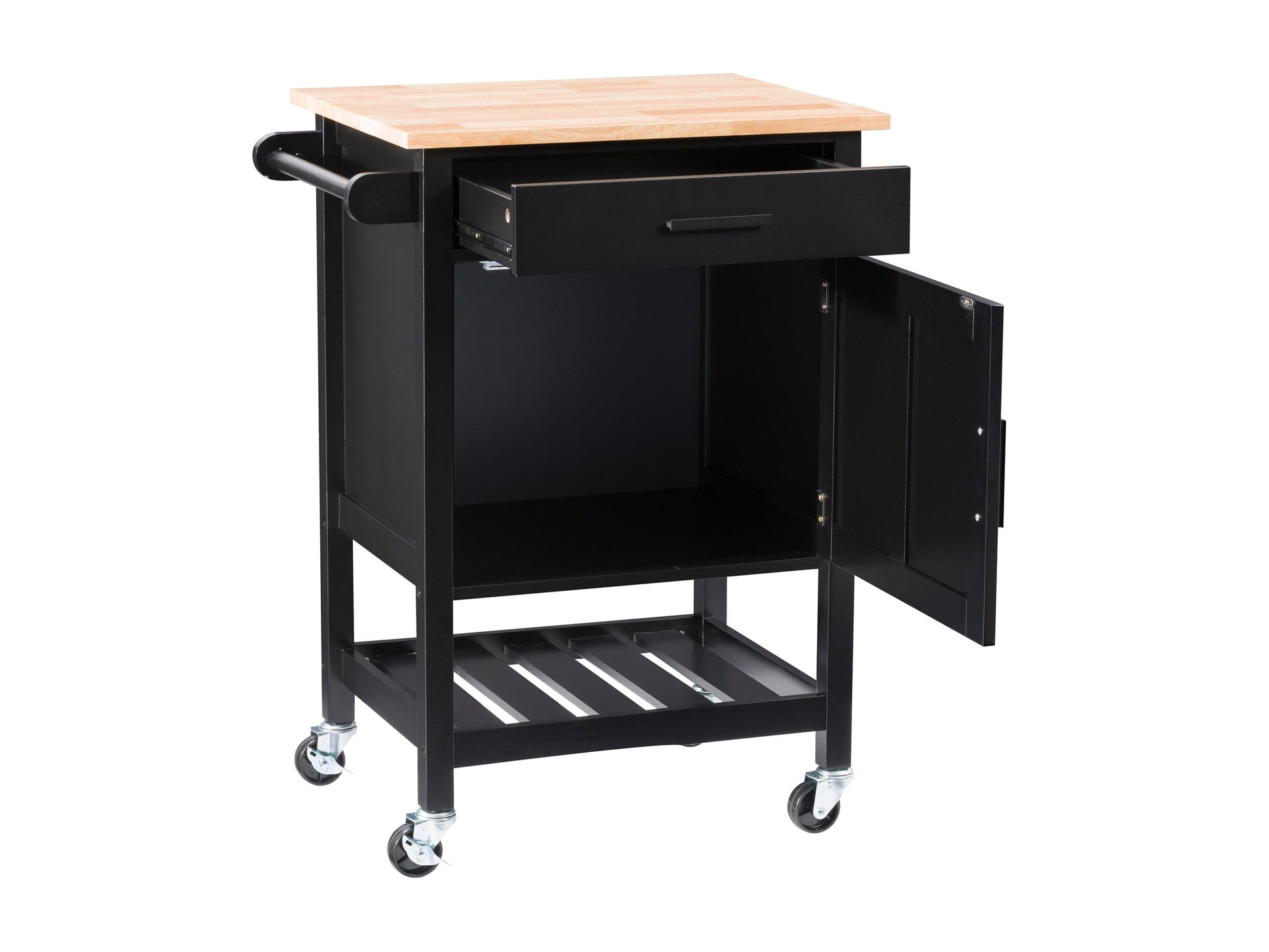black Kitchen Cart on Wheels Callan Collection product image by CorLiving#color_black