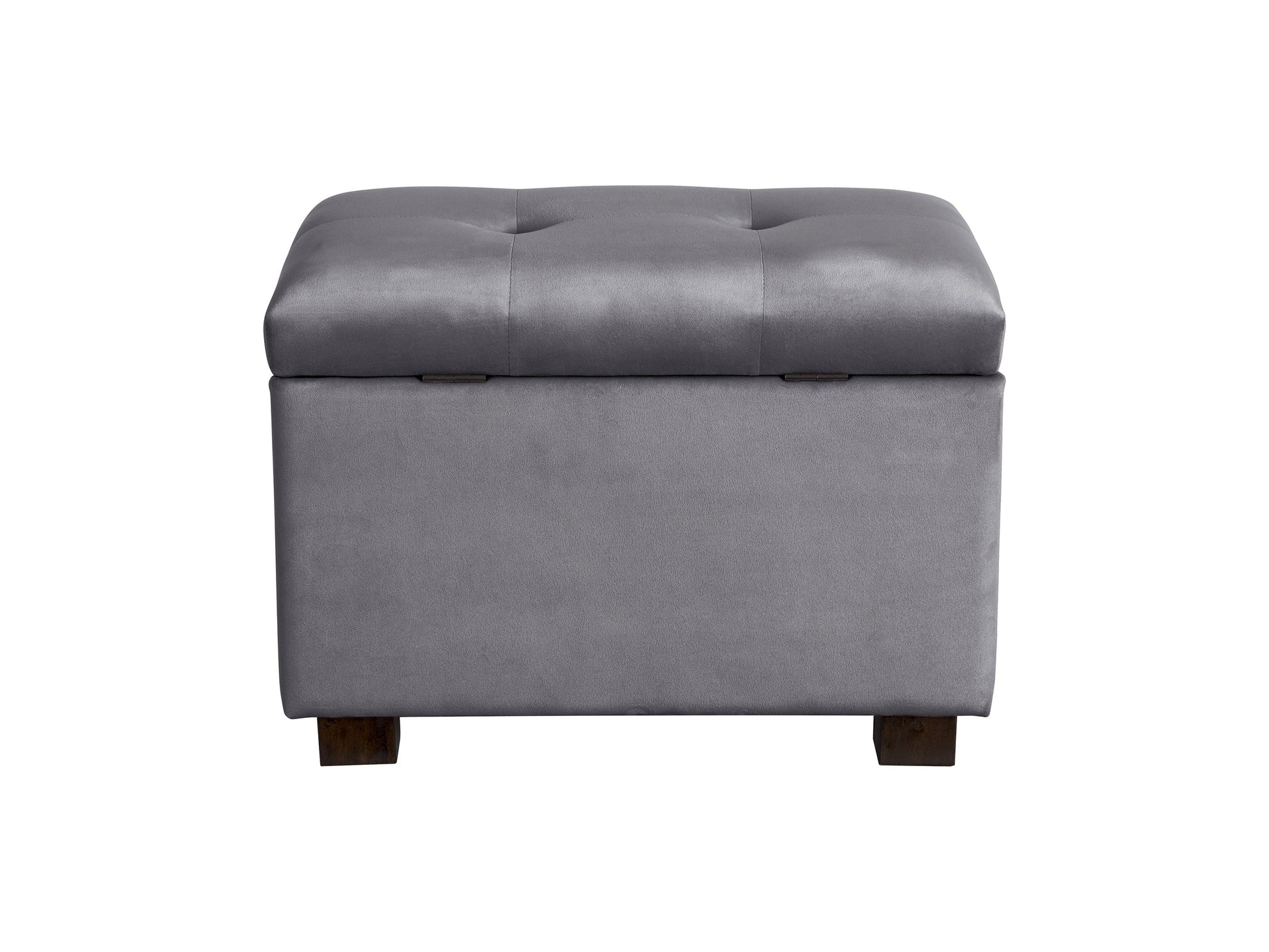 grey Velvet Ottoman with Storage Asha Collection product image by CorLiving#color_asha-grey