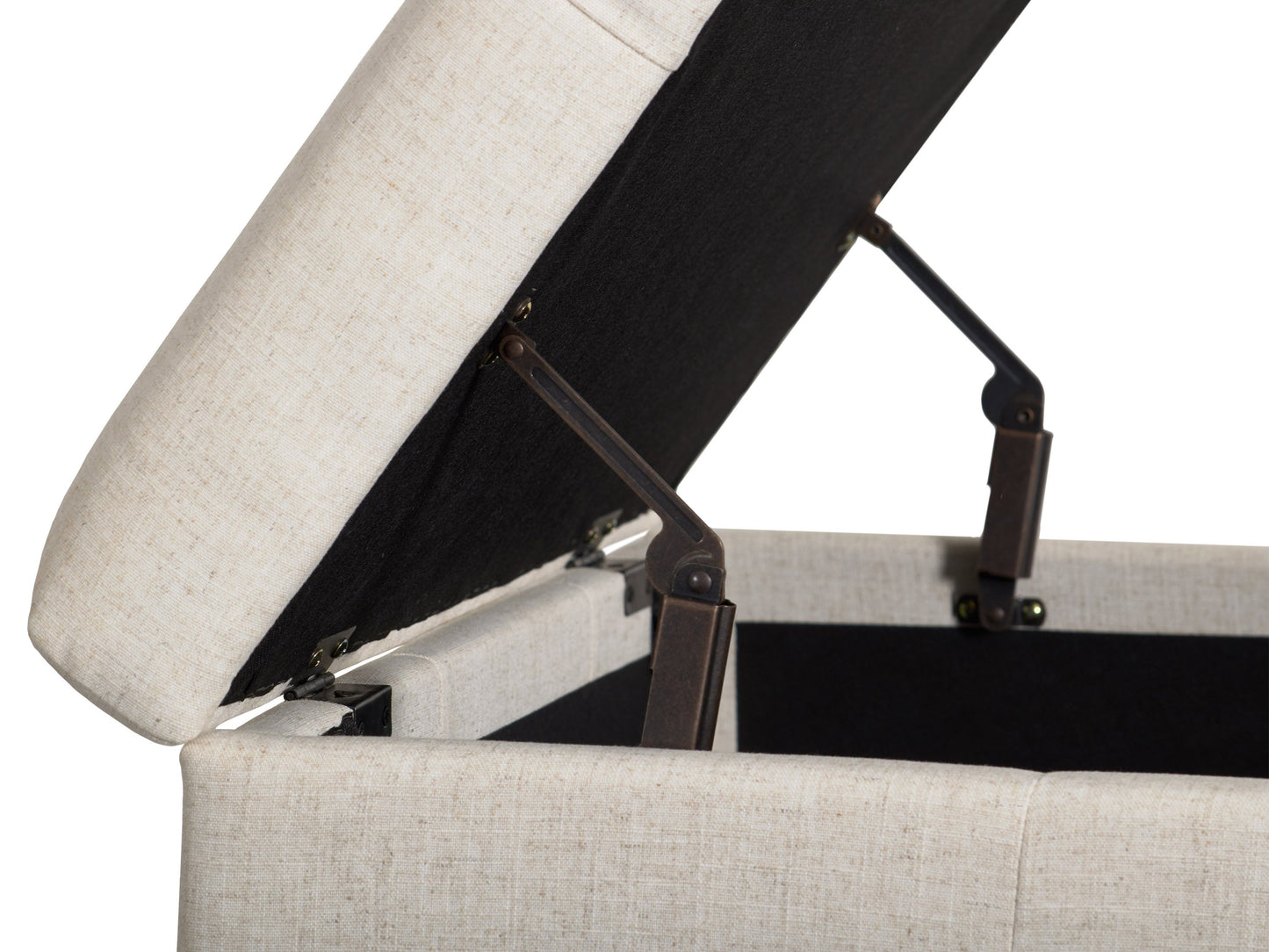 beige Double Storage Ottoman Bench Yves Collection detail image by CorLiving#color_yves-beige