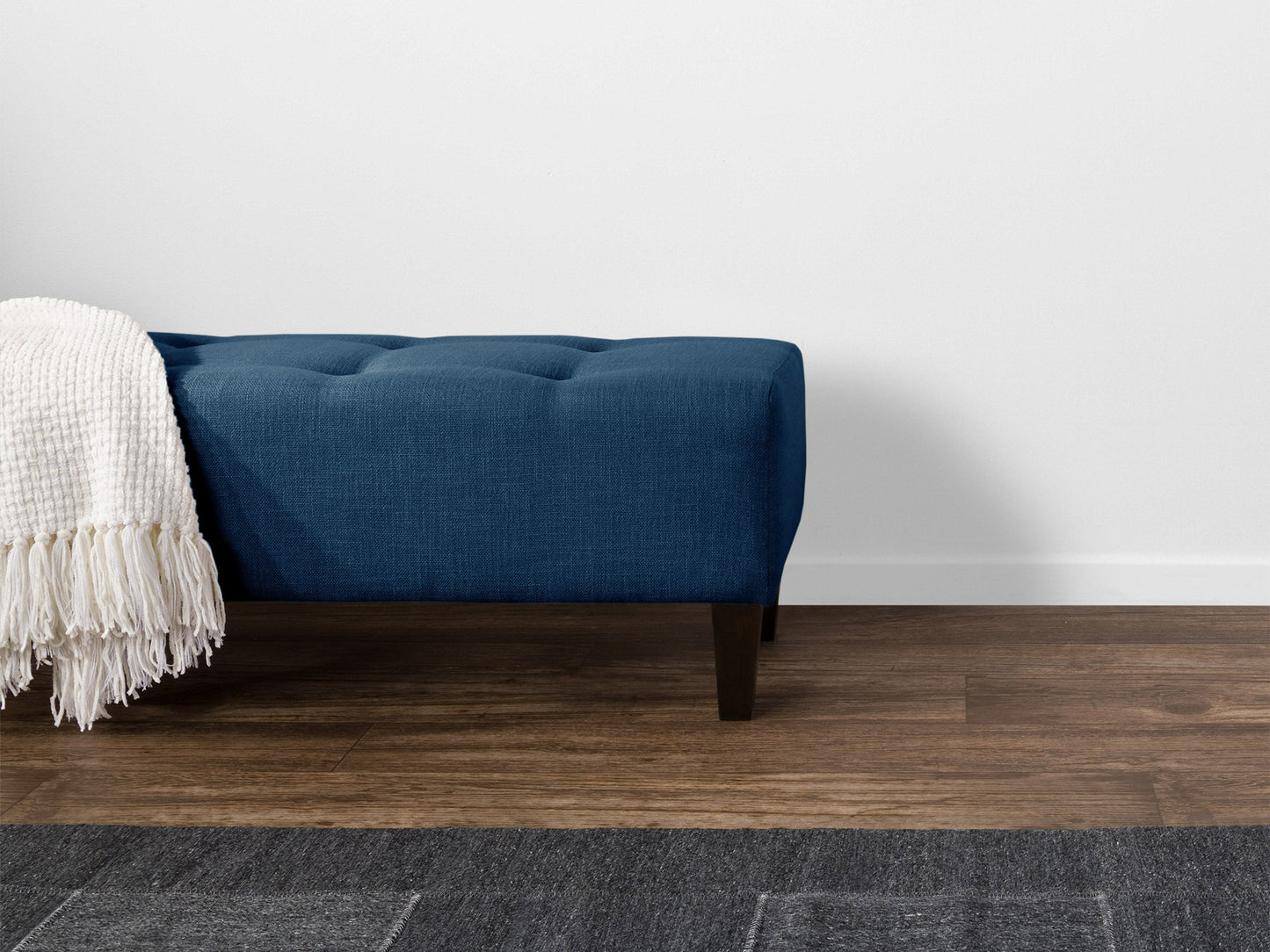 navy blue Accent Bench Raya Collection lifestyle scene by CorLiving#color_raya-navy-blue