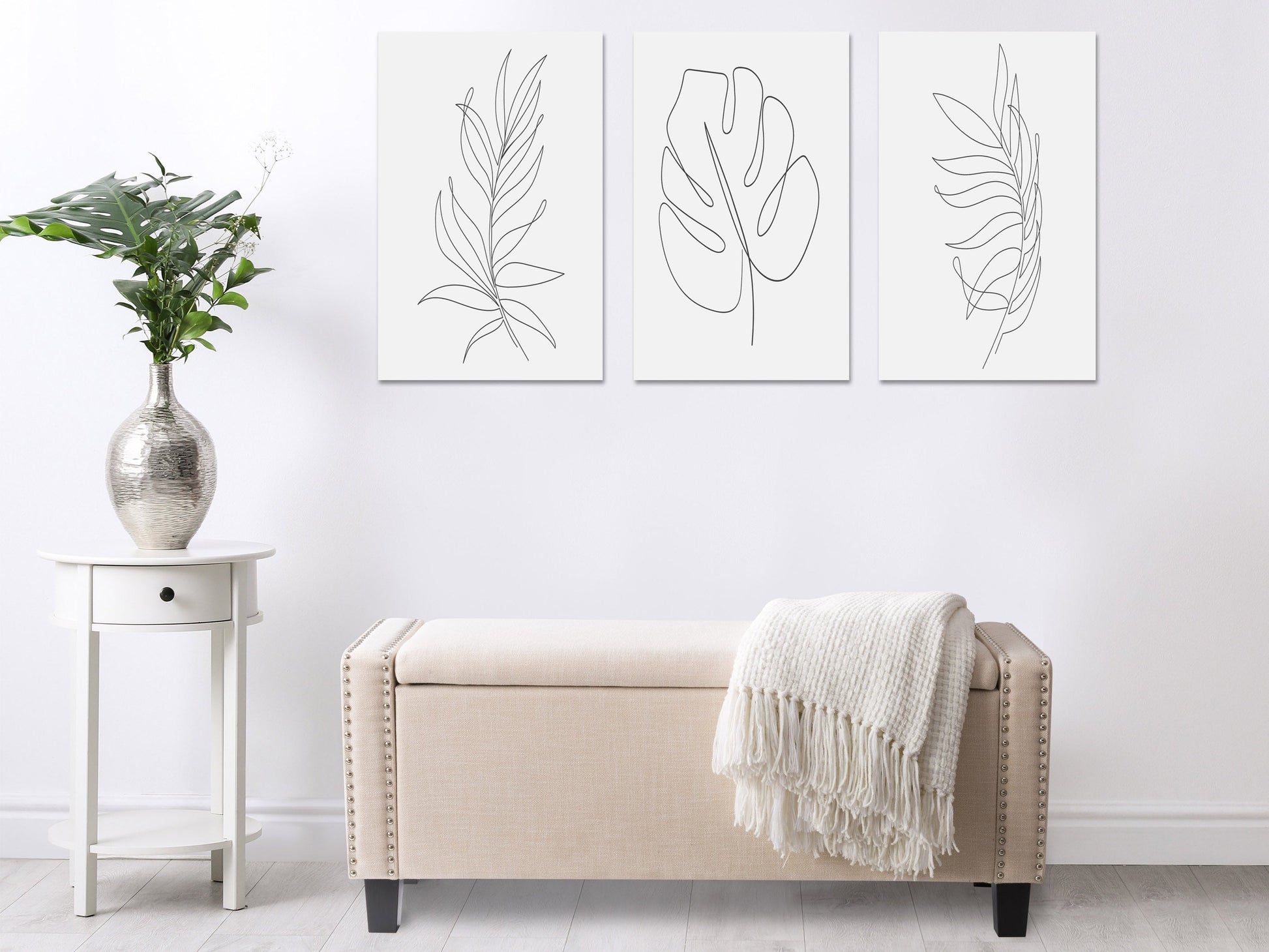 beige End of Bed Storage Bench Luna Collection lifestyle scene by CorLiving#color_luna-beige