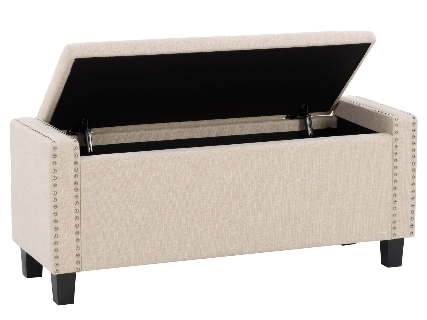 beige End of Bed Storage Bench Luna Collection product image by CorLiving#color_luna-beige