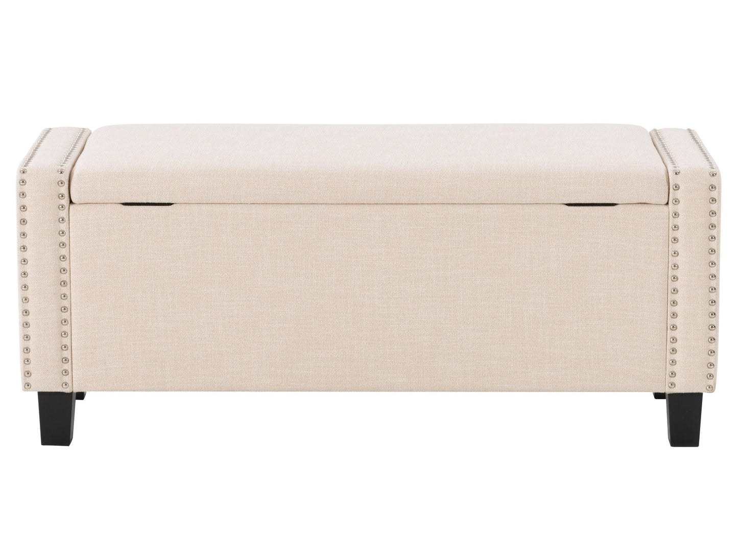 beige End of Bed Storage Bench Luna Collection product image by CorLiving#color_luna-beige